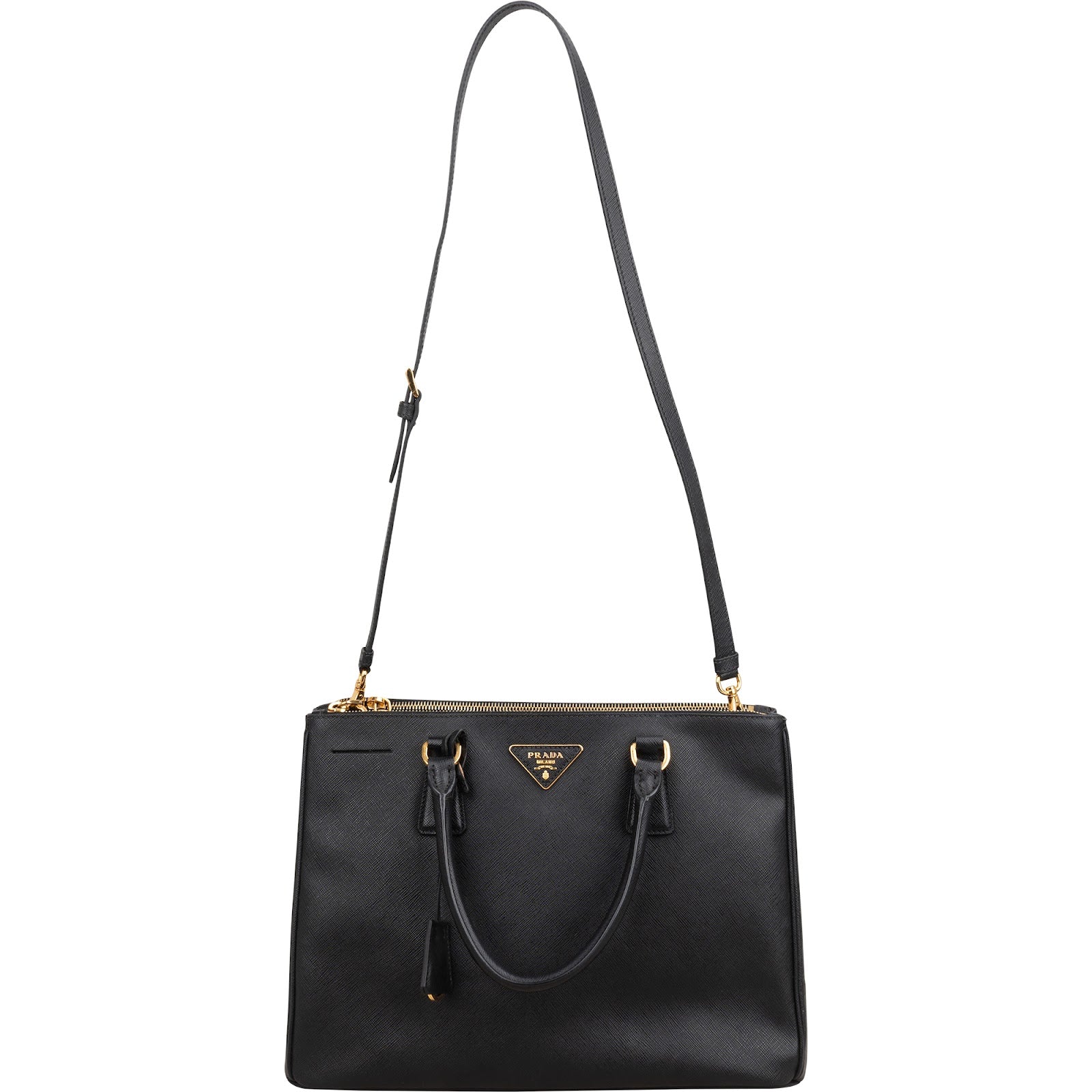 Prada Black Saffiano Leather Galleria Handbag