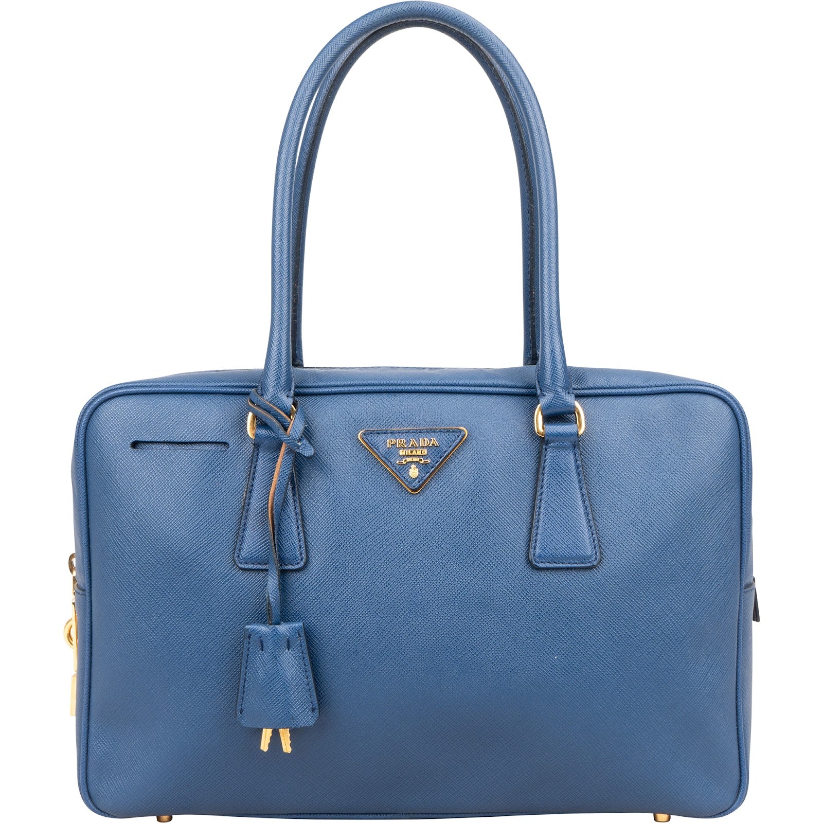 Prada Saffiano Leather Bauletto Satchel Handbag