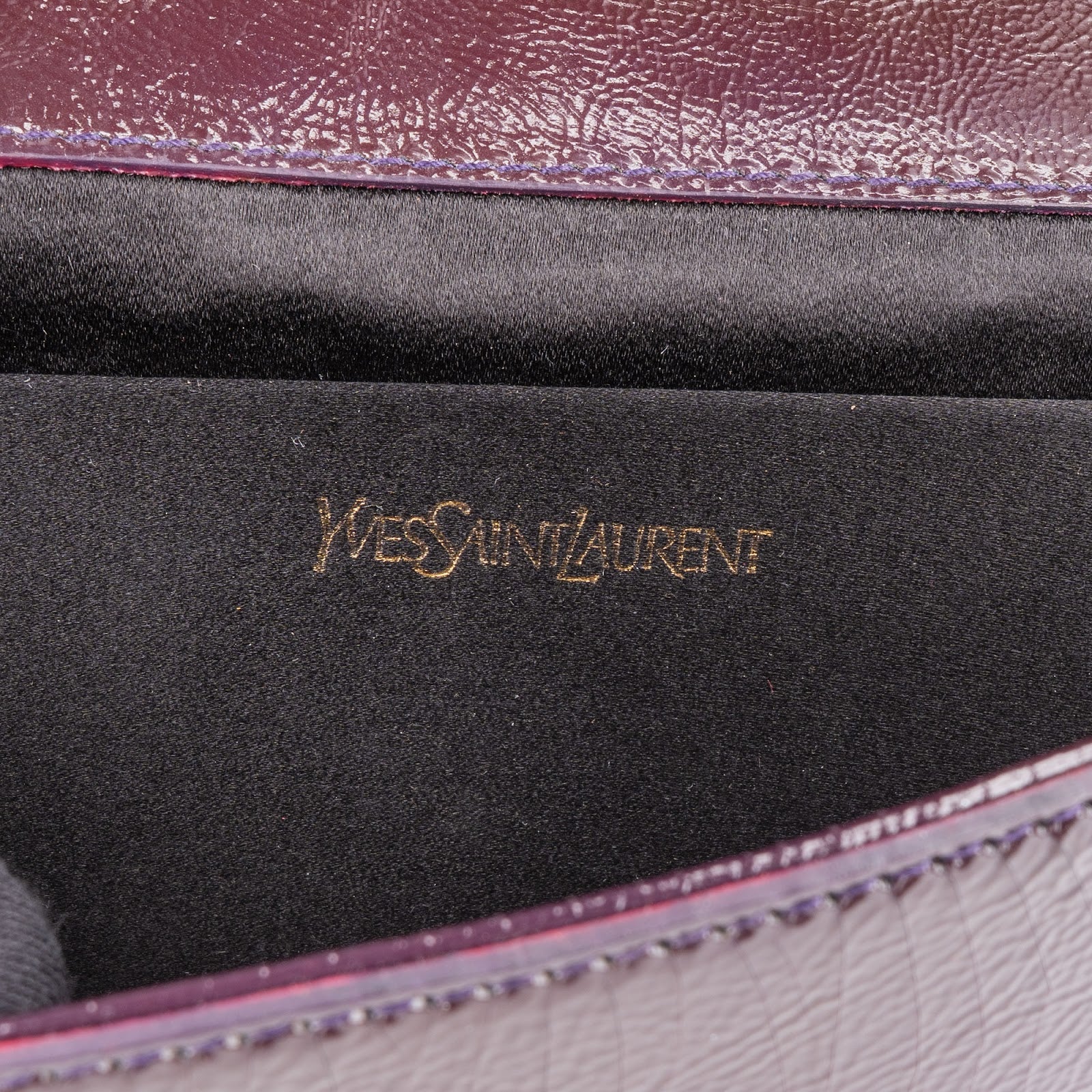 Yves Saint Laurent Crinkled Patent Leather Belle De Jour Clutch