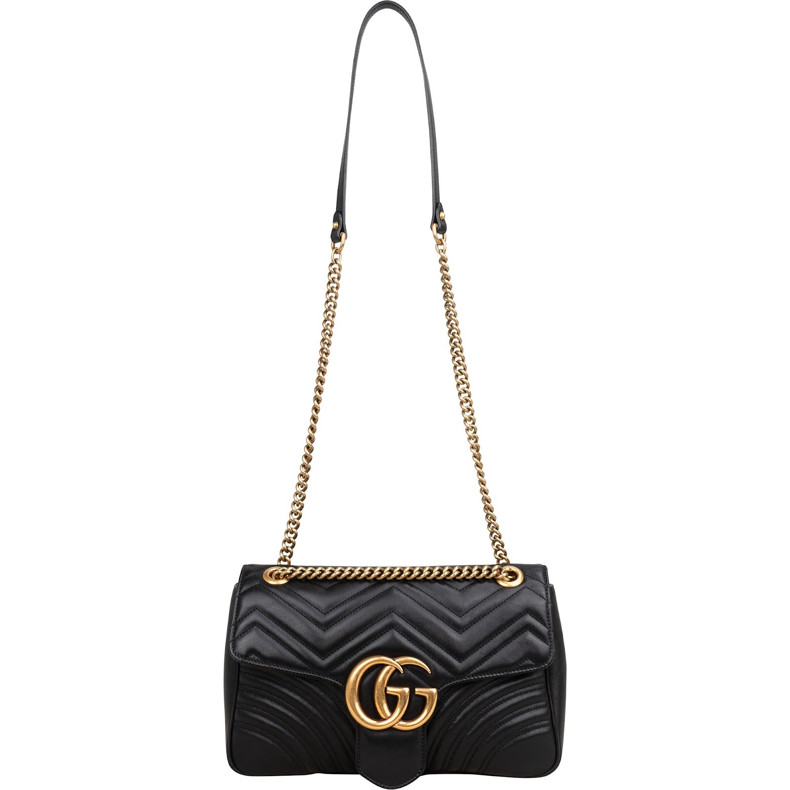 Gucci Matelassé Leather GG Large Marmont Crossbody Bag