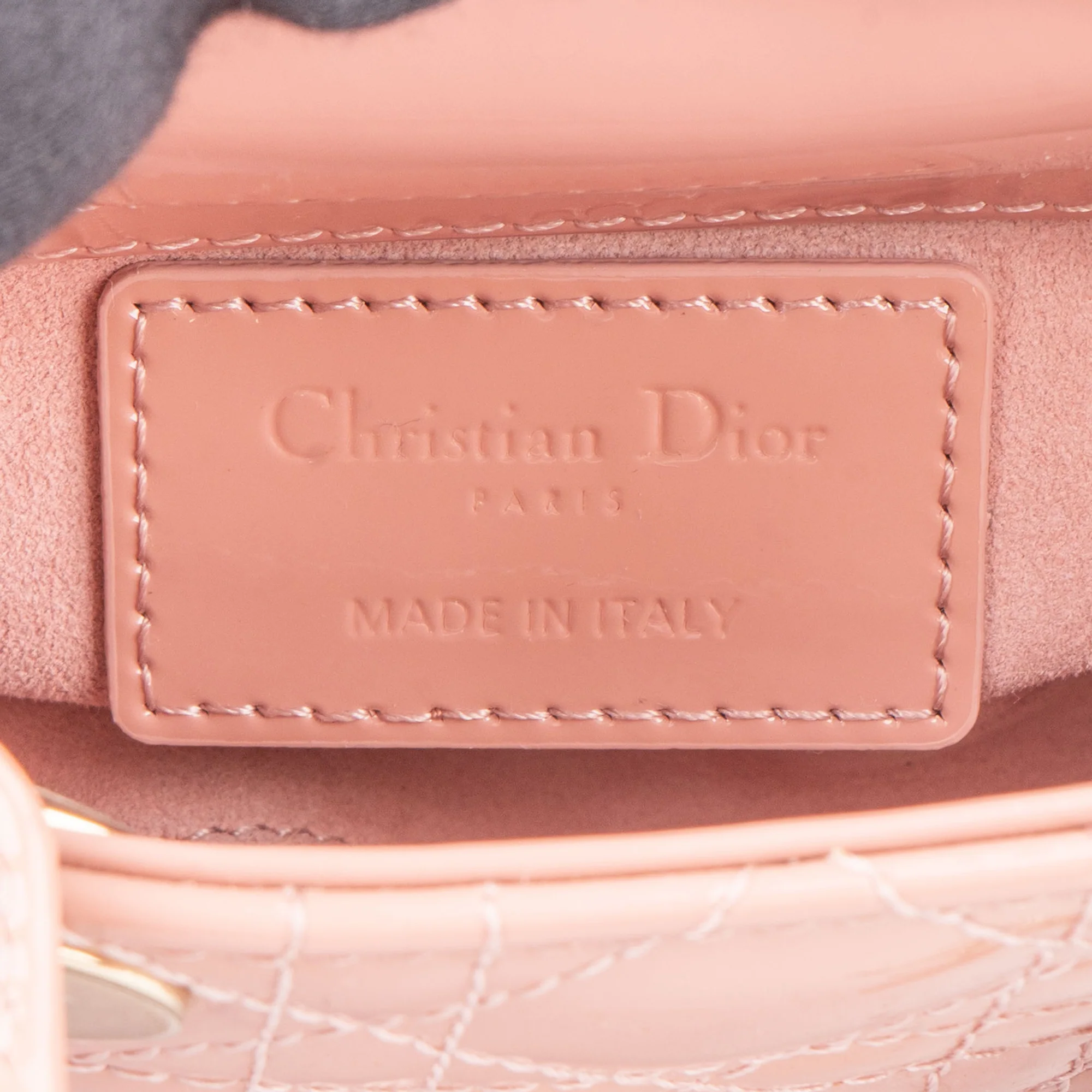 Christian Dior Quilted Patent Leather Micro Lady Dior Handbag