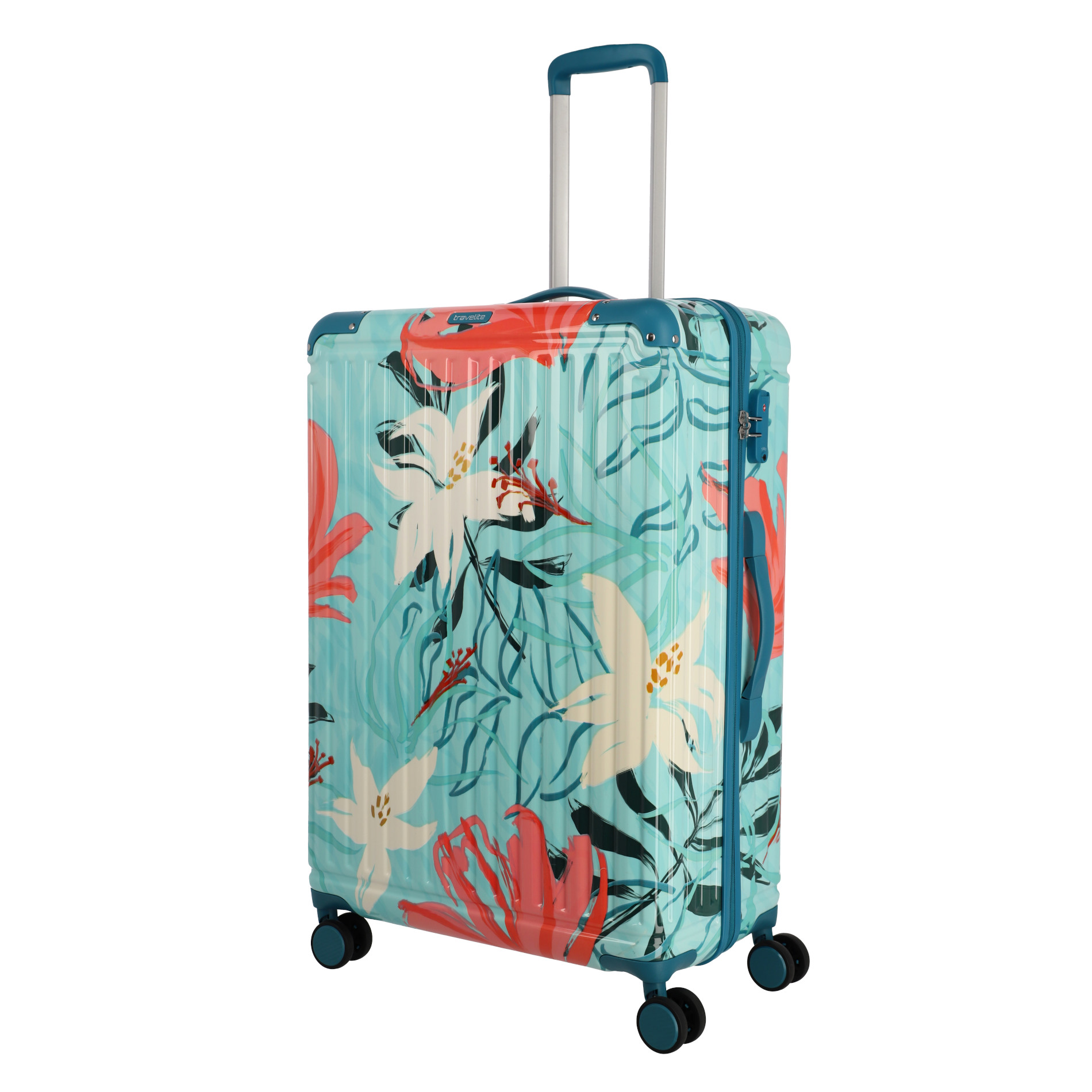 CRUISE Trolley L (77 cm) mit 4 Rollen - Türkise Lilie
