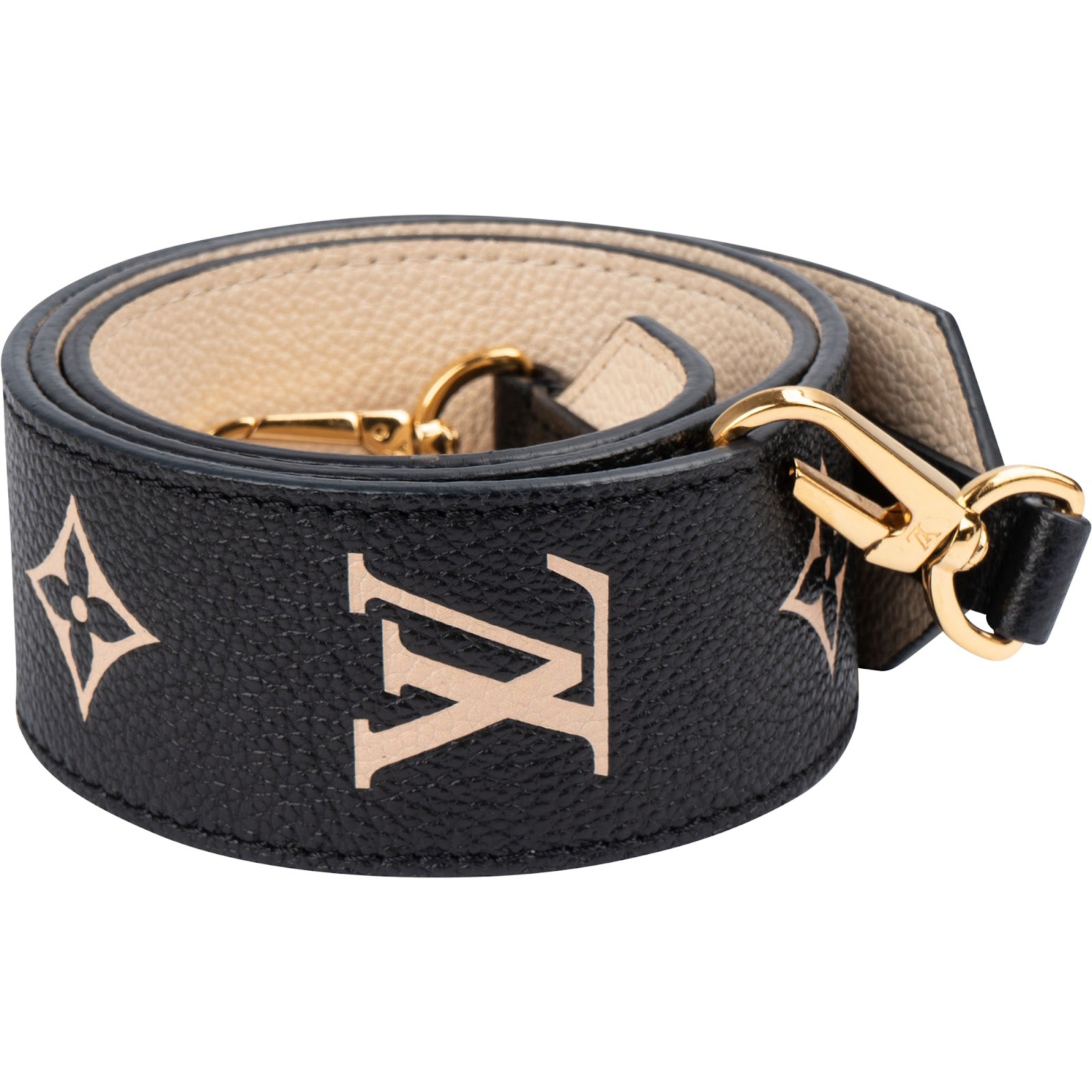 Louis Vuitton – Noir Monogram Giant Reverse schouderriem