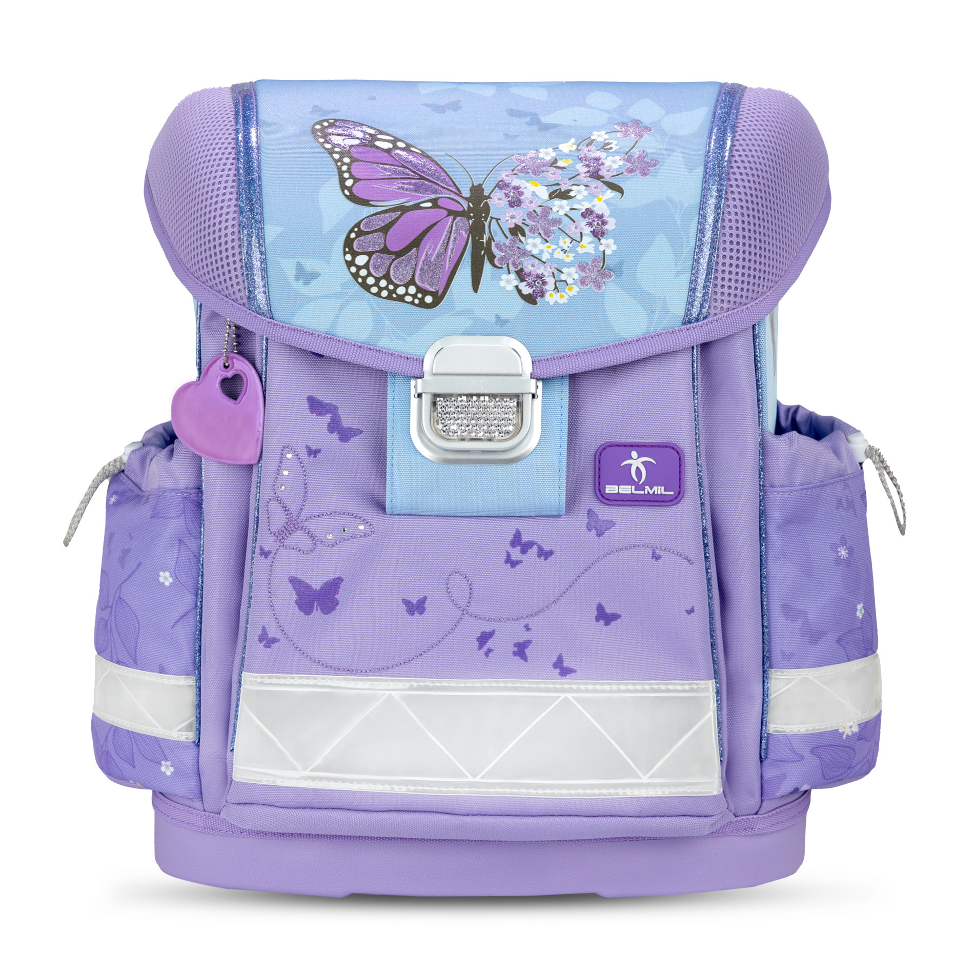 Classy ergonomisches Schulranzenset 4tlg. - Purple Blue Butterfly
