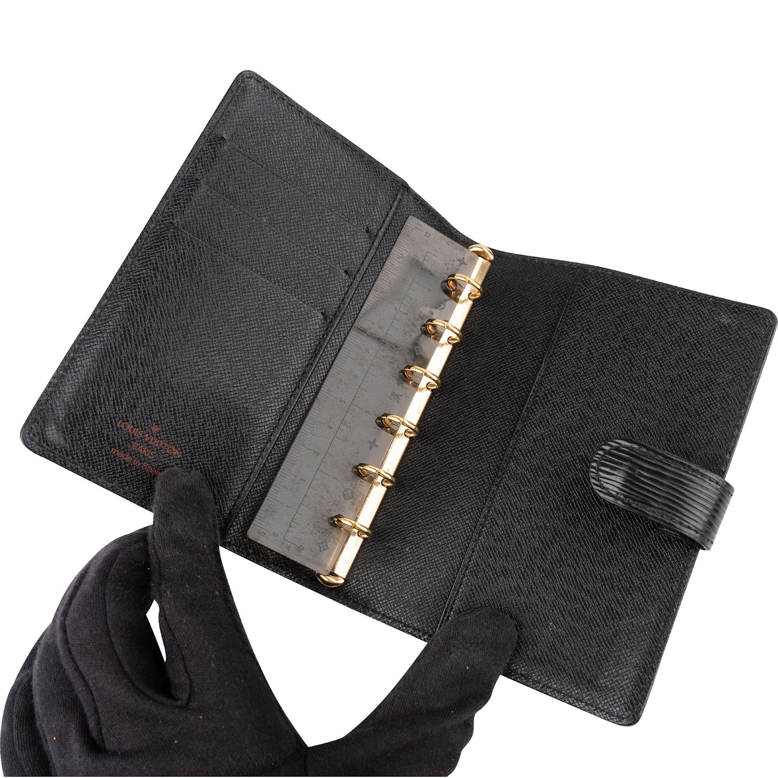 Agenda PM Louis Vuitton en cuir Epi noir