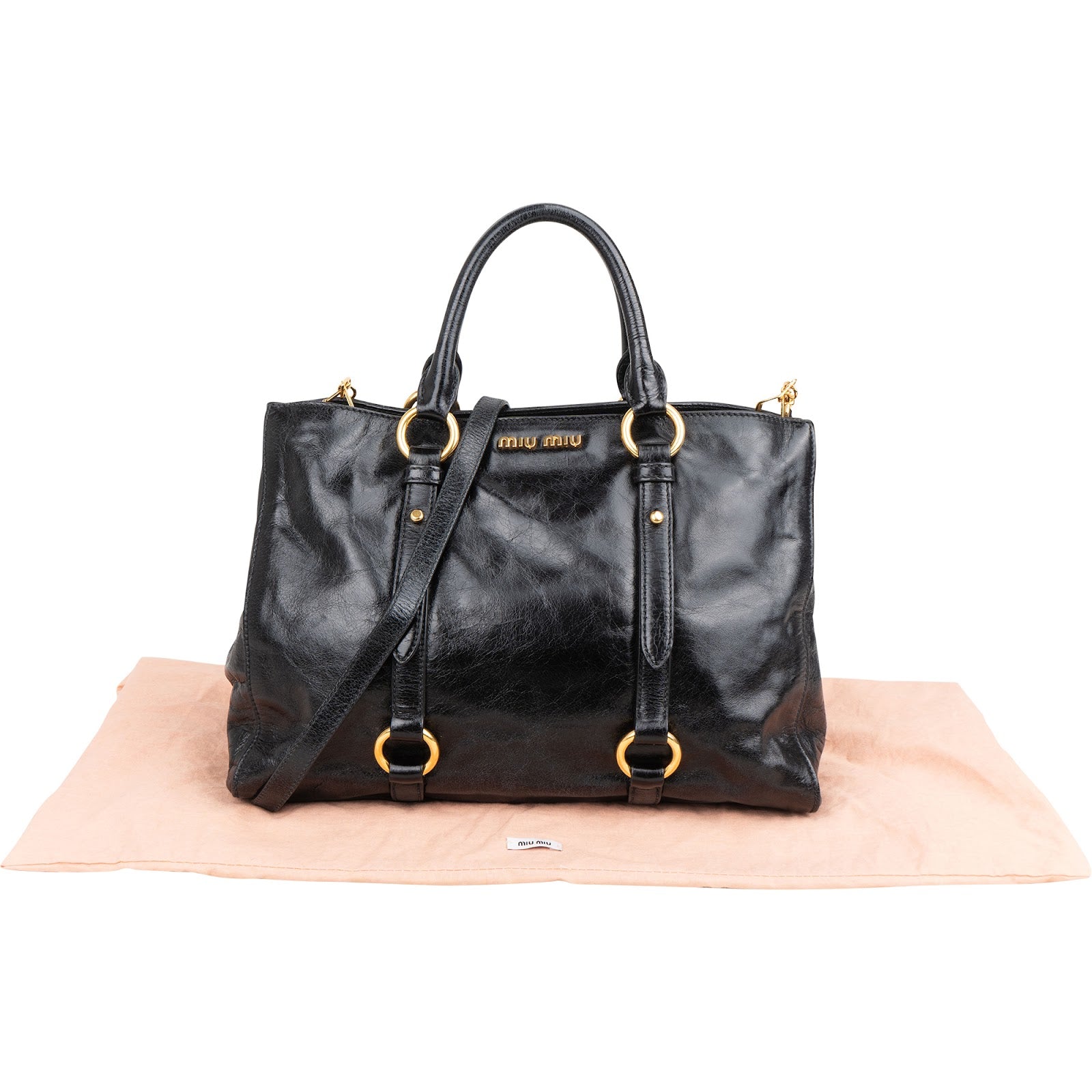 Miu Miu Vitello Lux Leather City Handbag