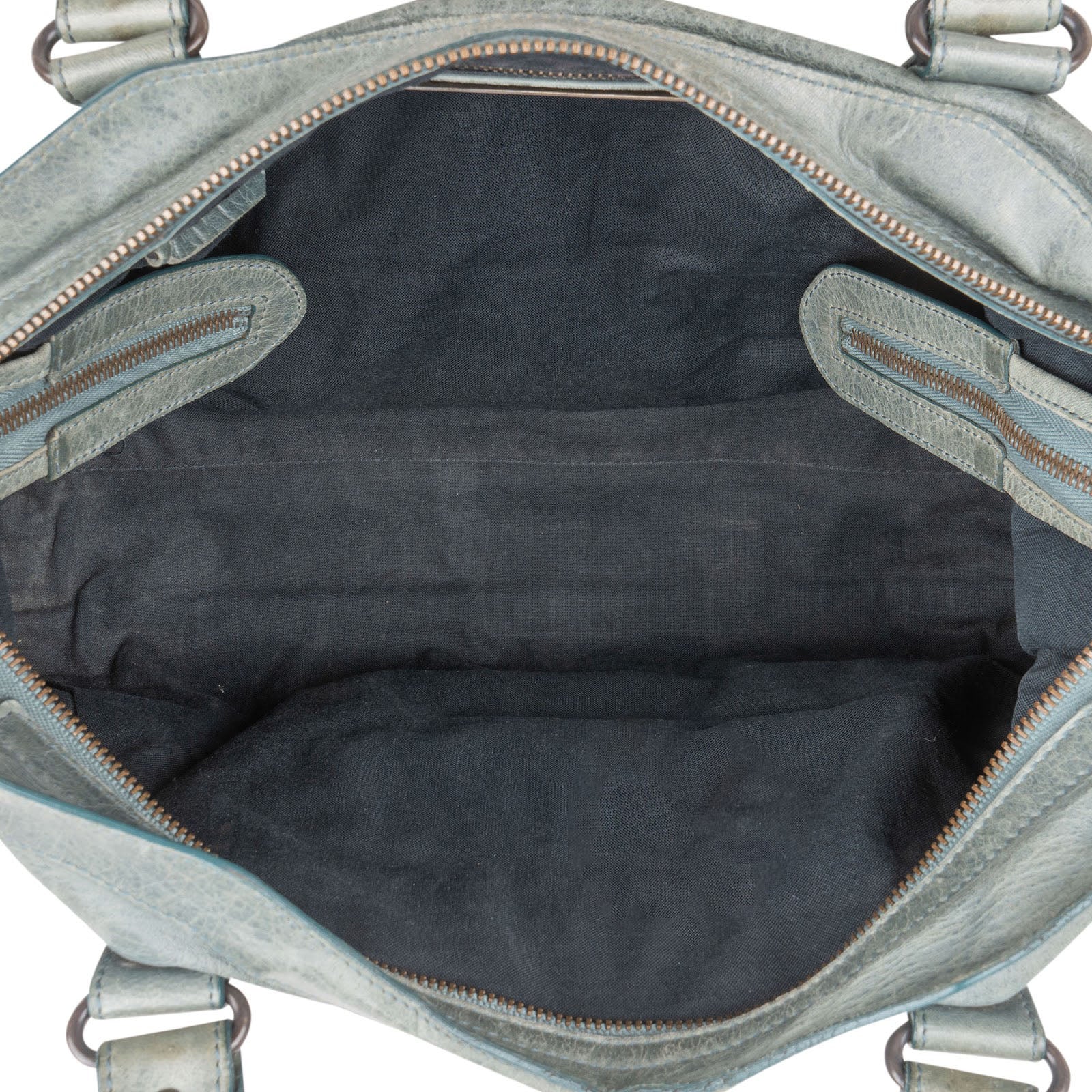 Balenciaga Petrol Leather City Handbag