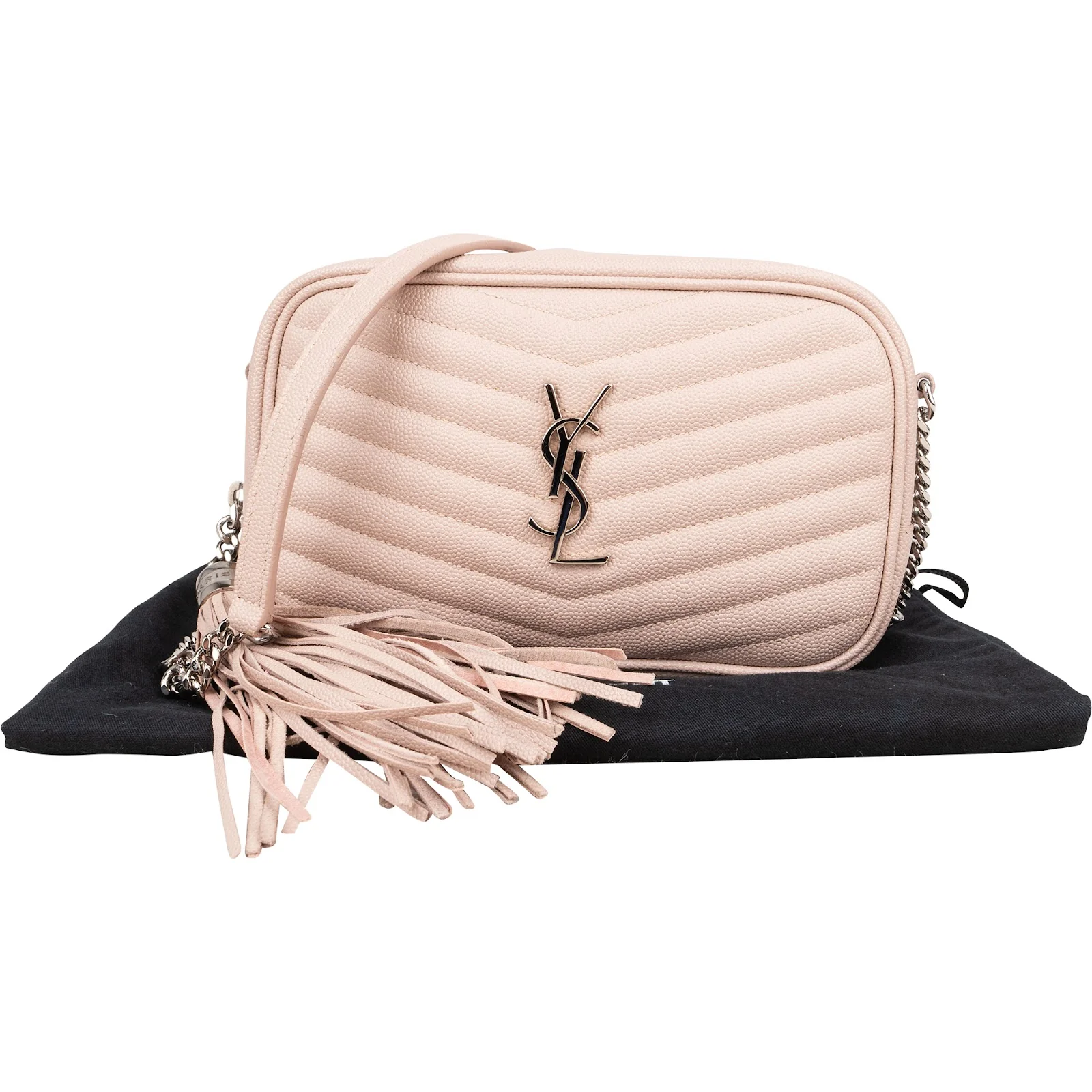 Saint Laurent Quilted Grained Leather Lou Camera Crossbody Bag