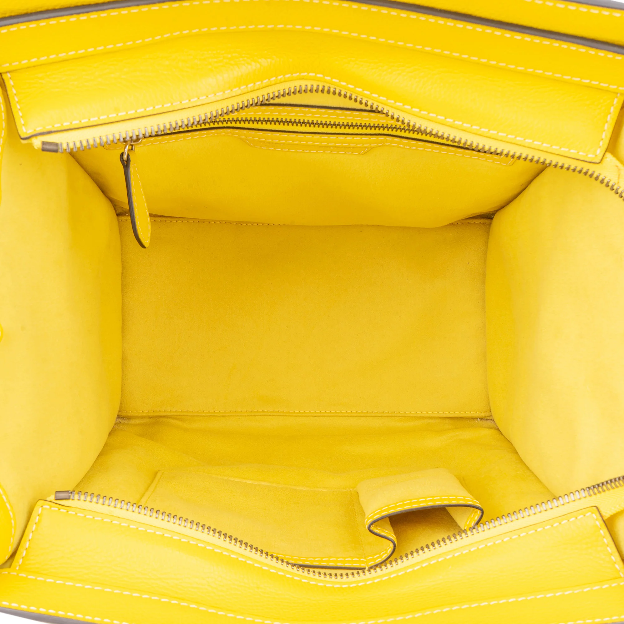 Celine Yellow Leather Luggage Handbag