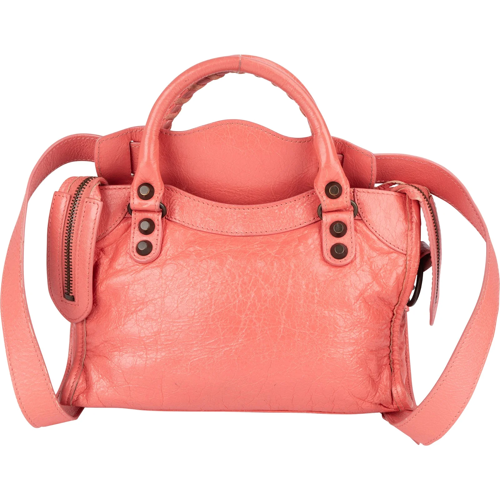 Balenciaga Pink Leather City Handbag