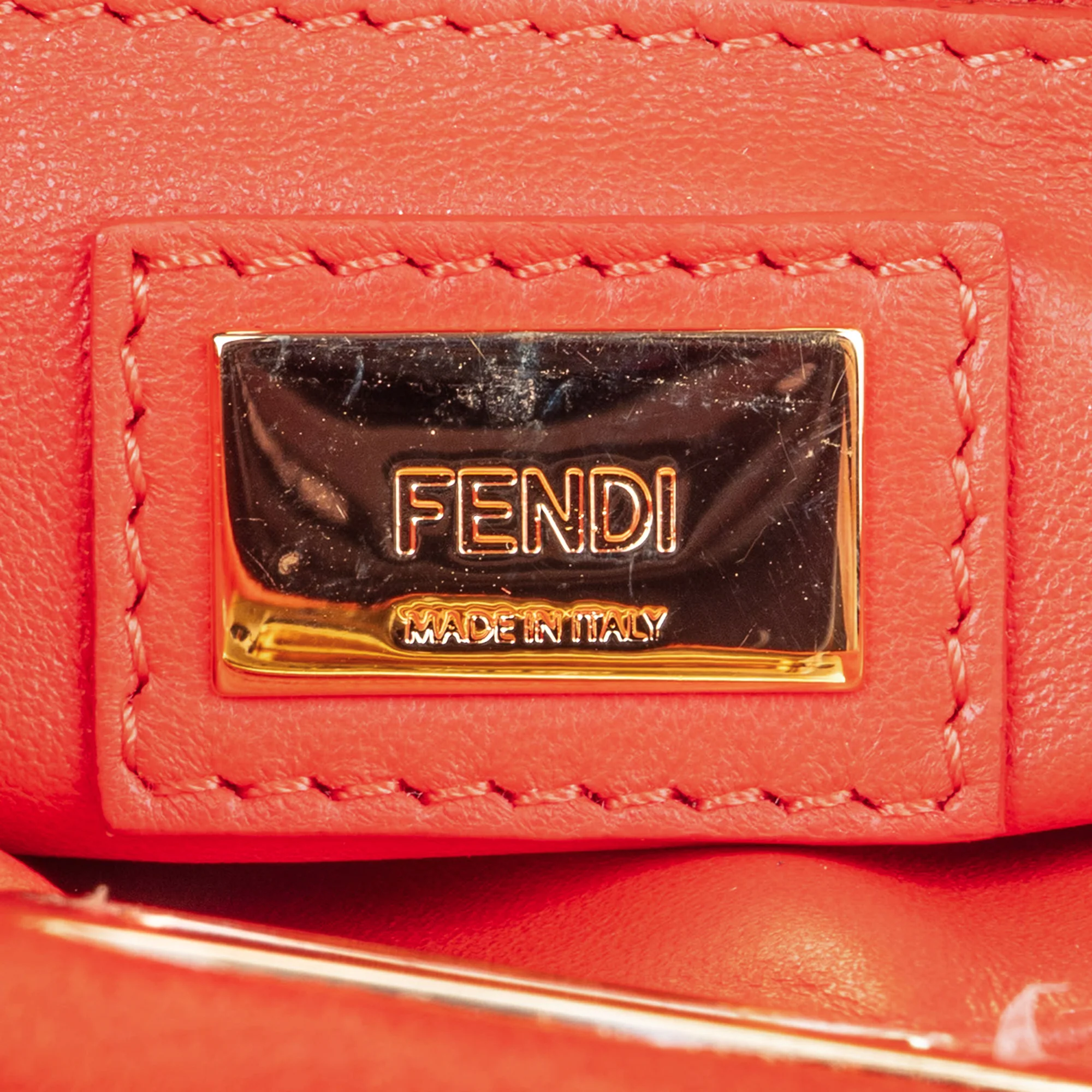 Fendi Red Suede Peekaboo Handbag