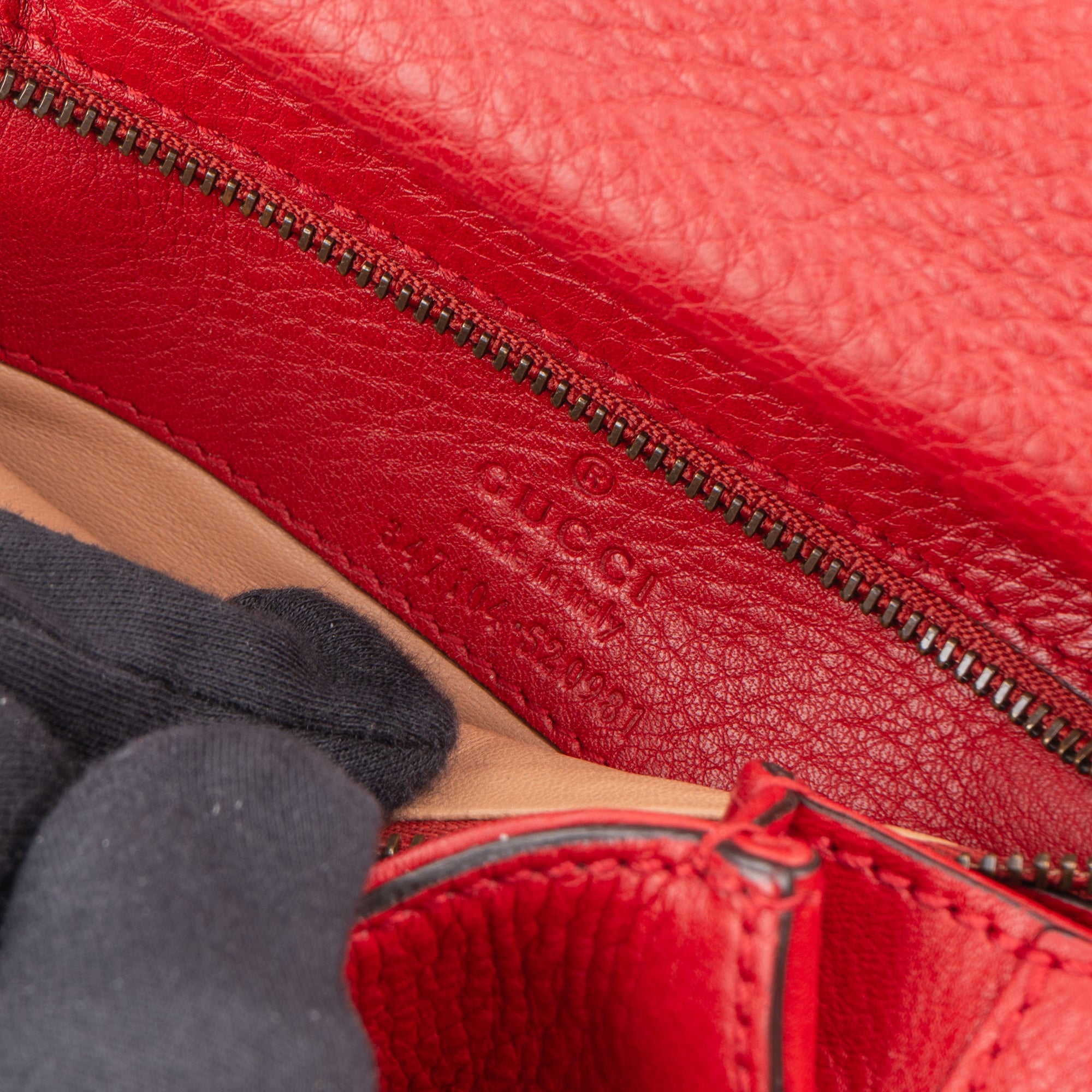 Gucci Red Leather Bamboo Crossbody Bag