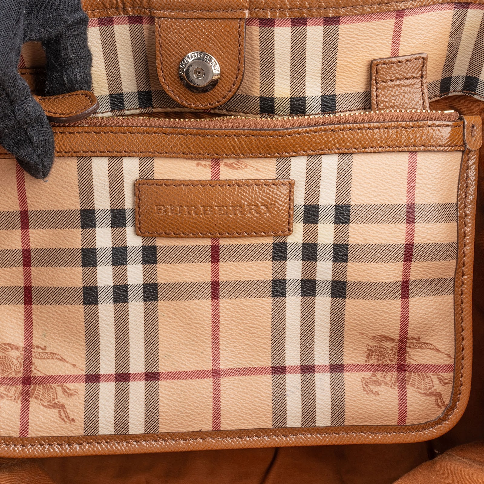 Burberry Haymarket Check Hobo Shoulder Bag