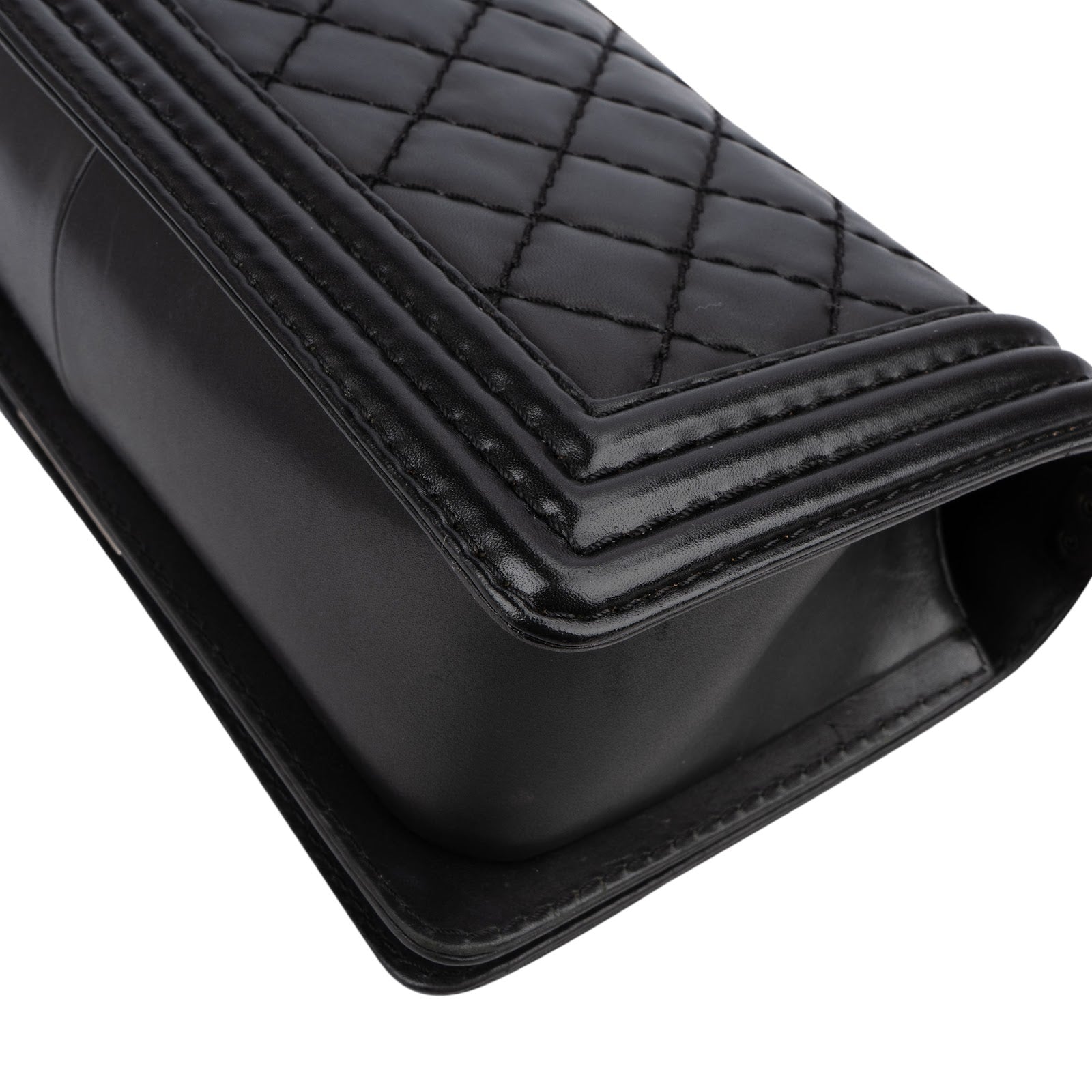 Chanel Quilted Lambskin Medium Boy Single Flap Crossbody Bag