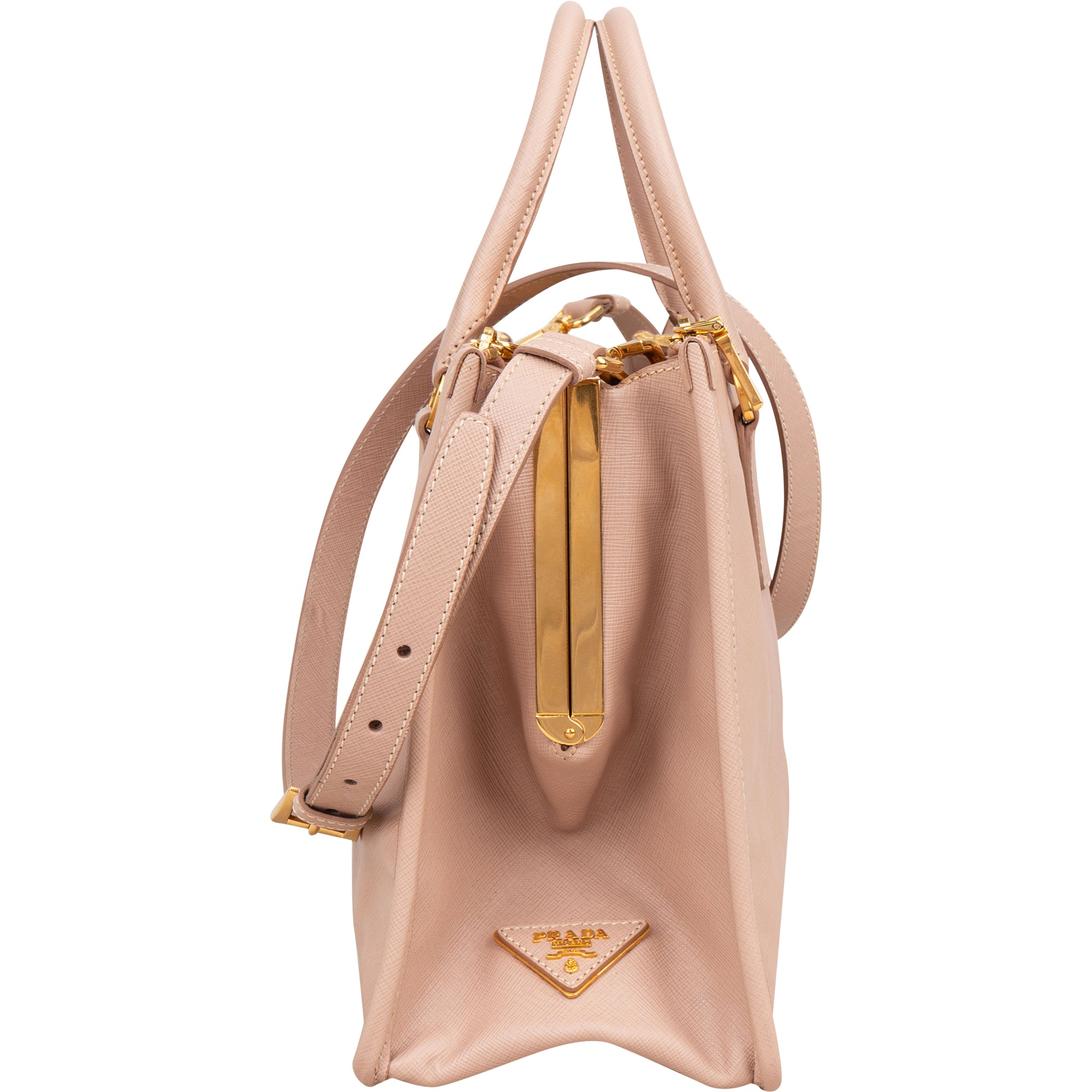 Prada Pink Saffiano Leather Lux Galleria Handbag