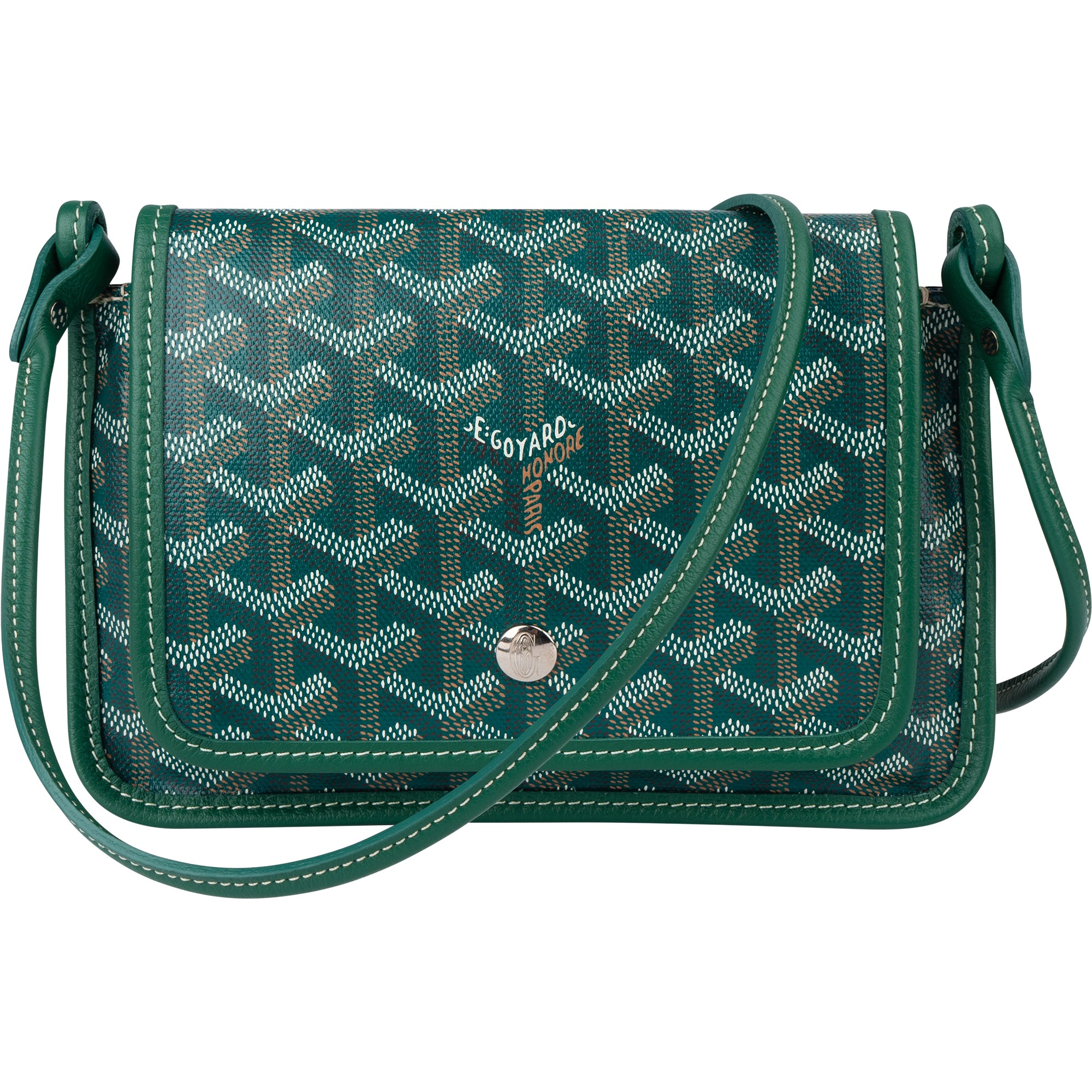 Goyard Green Goyardine Monogram Plumet Plat Crossbody Bag