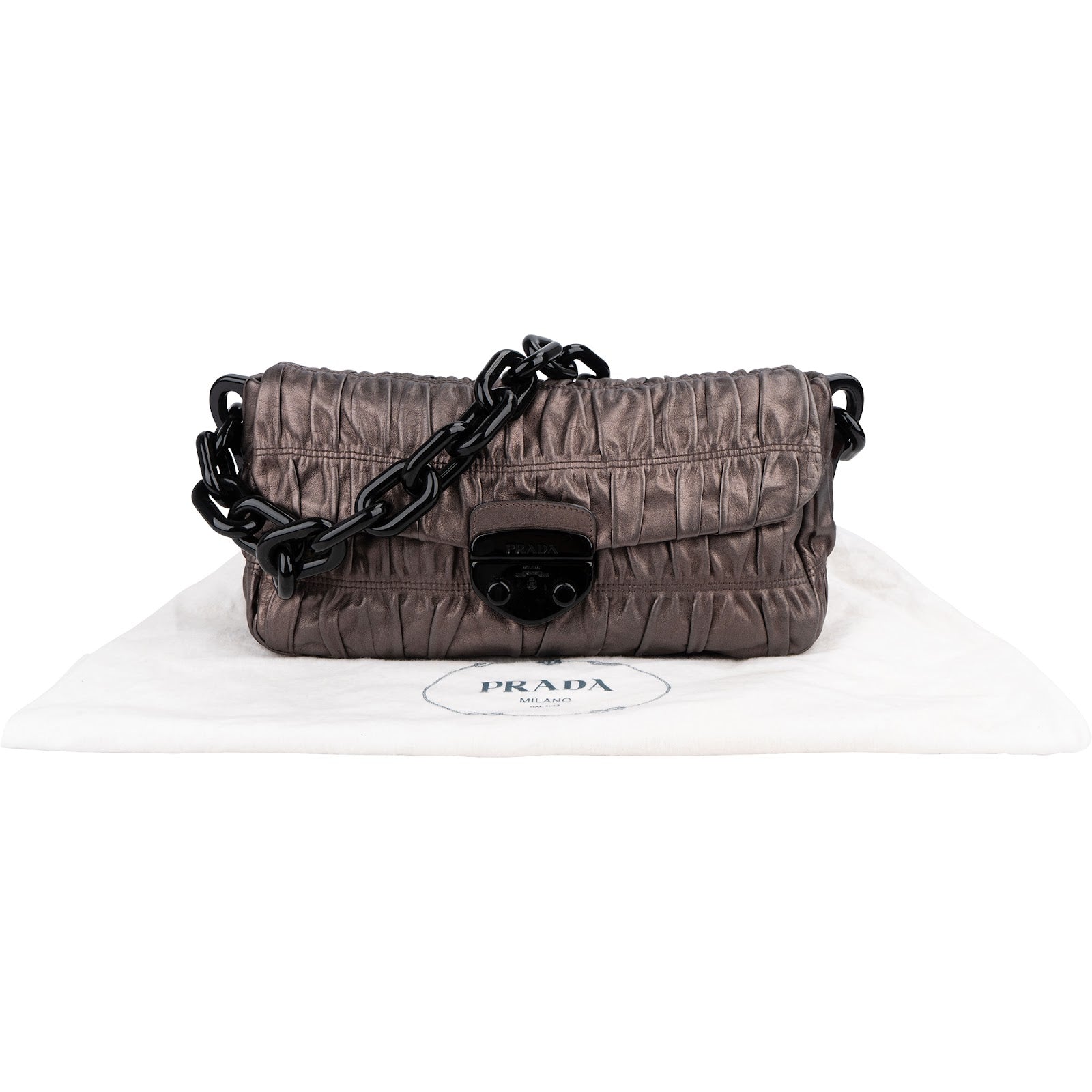 Prada Nappa Gaufre Leather Chain Shoulder Bag