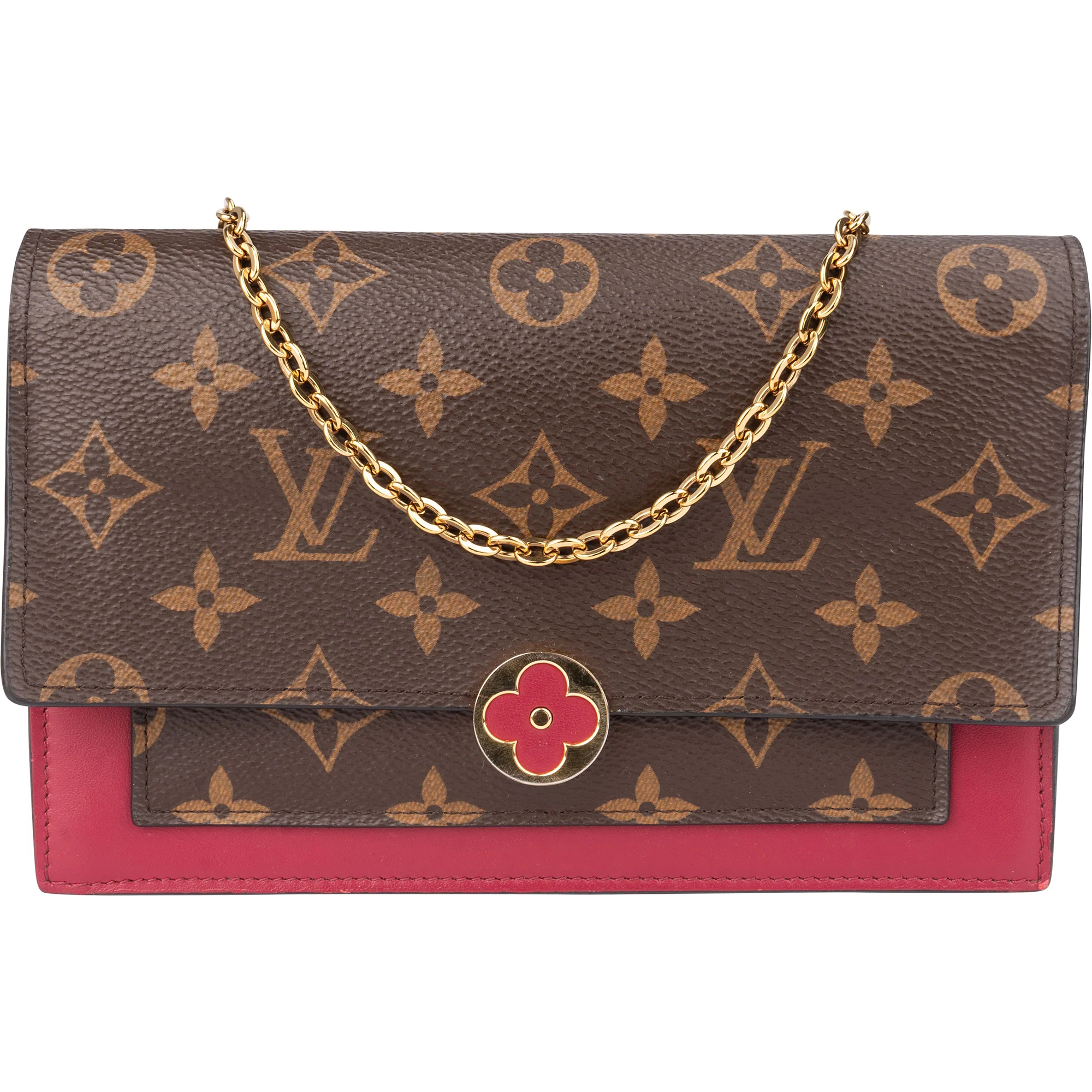 Louis Vuitton Canvas Monogram Flore Wallet On Chain Crossbody Bag