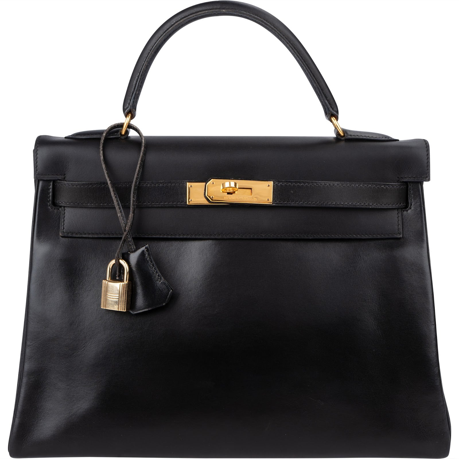 Hermès Noir Box Calf Leather Kelly 32 Handbag