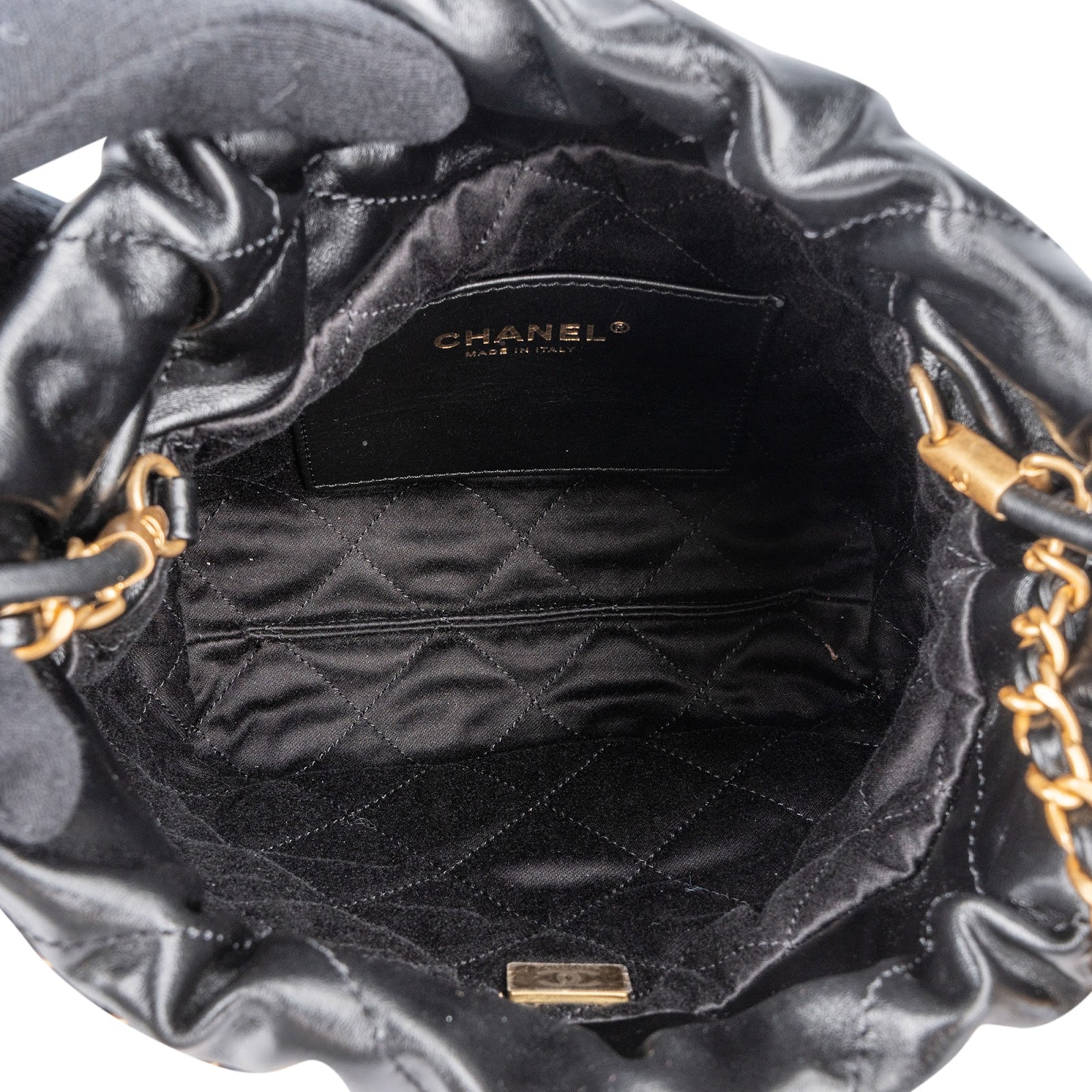 Chanel 22 Stitching Lambskin Small Drawstring Crossbody Bag