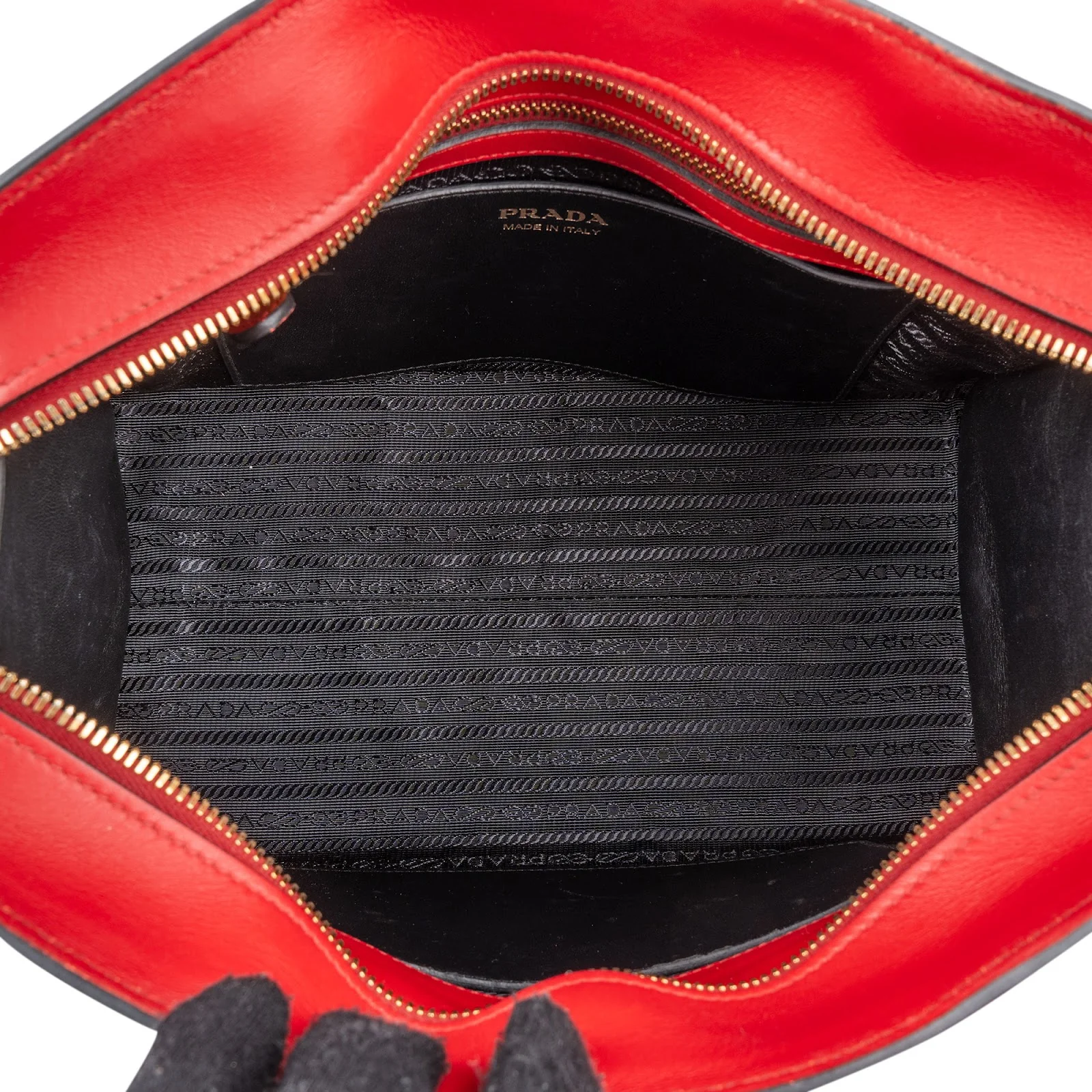 Prada Red Saffiano Leather Esplanade Handbag