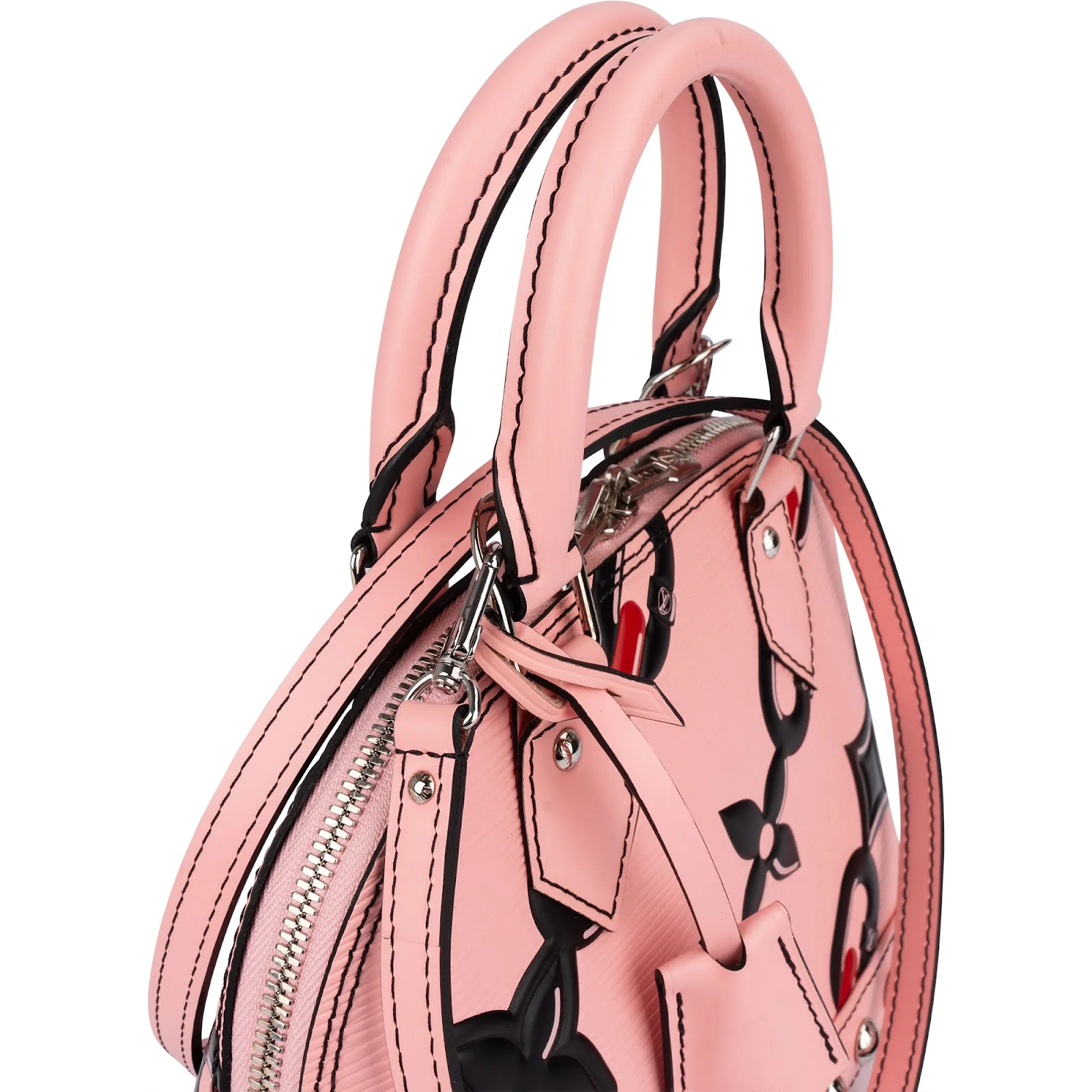 Louis Vuitton Pink Epi Leather Chain Flower Alma BB Handbag