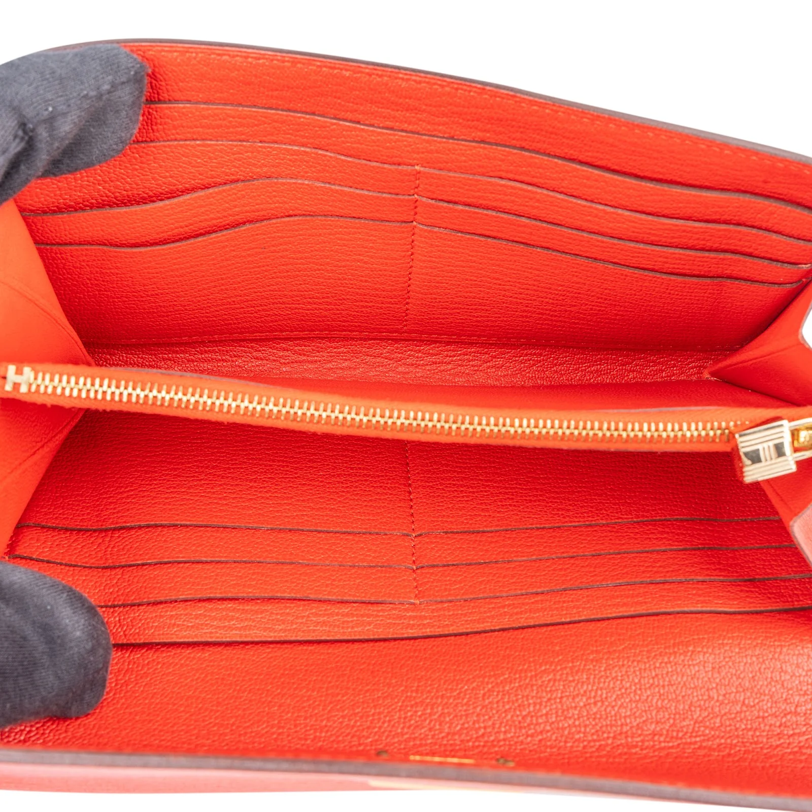 Hermès Red Clemence Leather Kelly Wallet