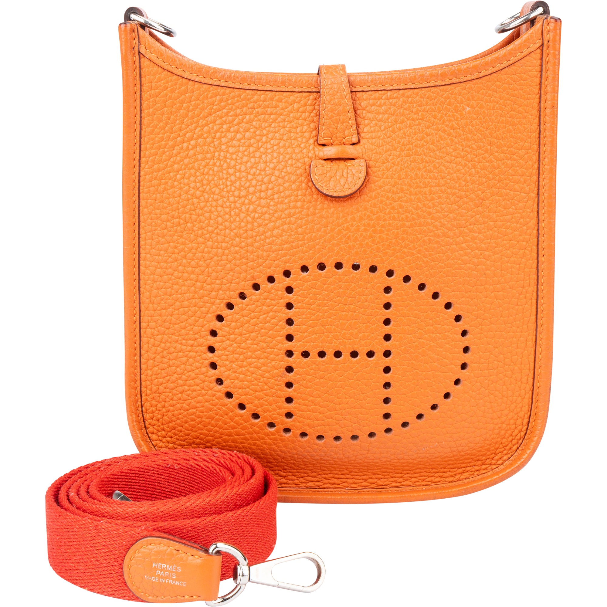 Hermès Orange Clemence Leather Evelyne 16 Crossbody Bag