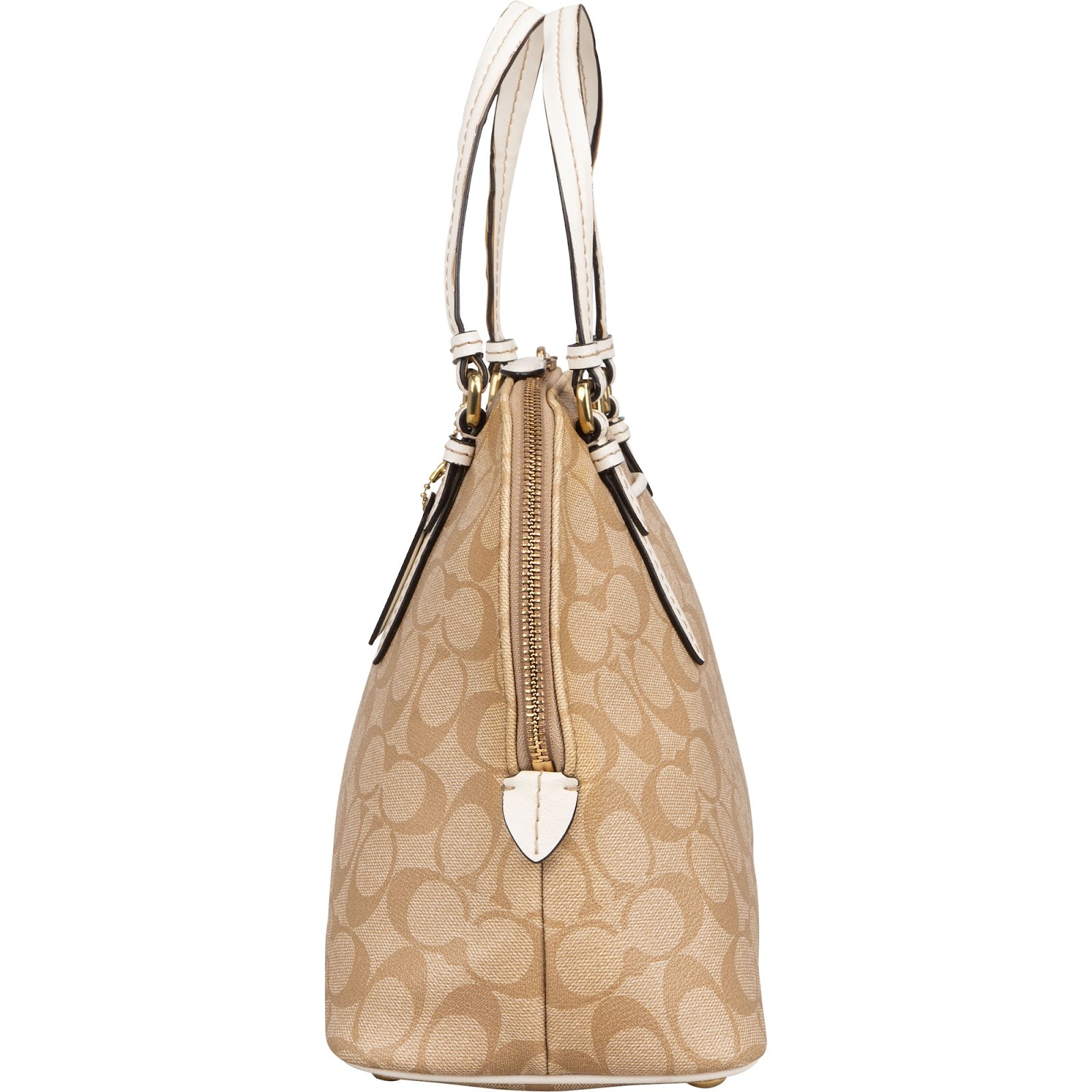Coach Monogram Signature Coated Canvas Cora Satchel Handbag