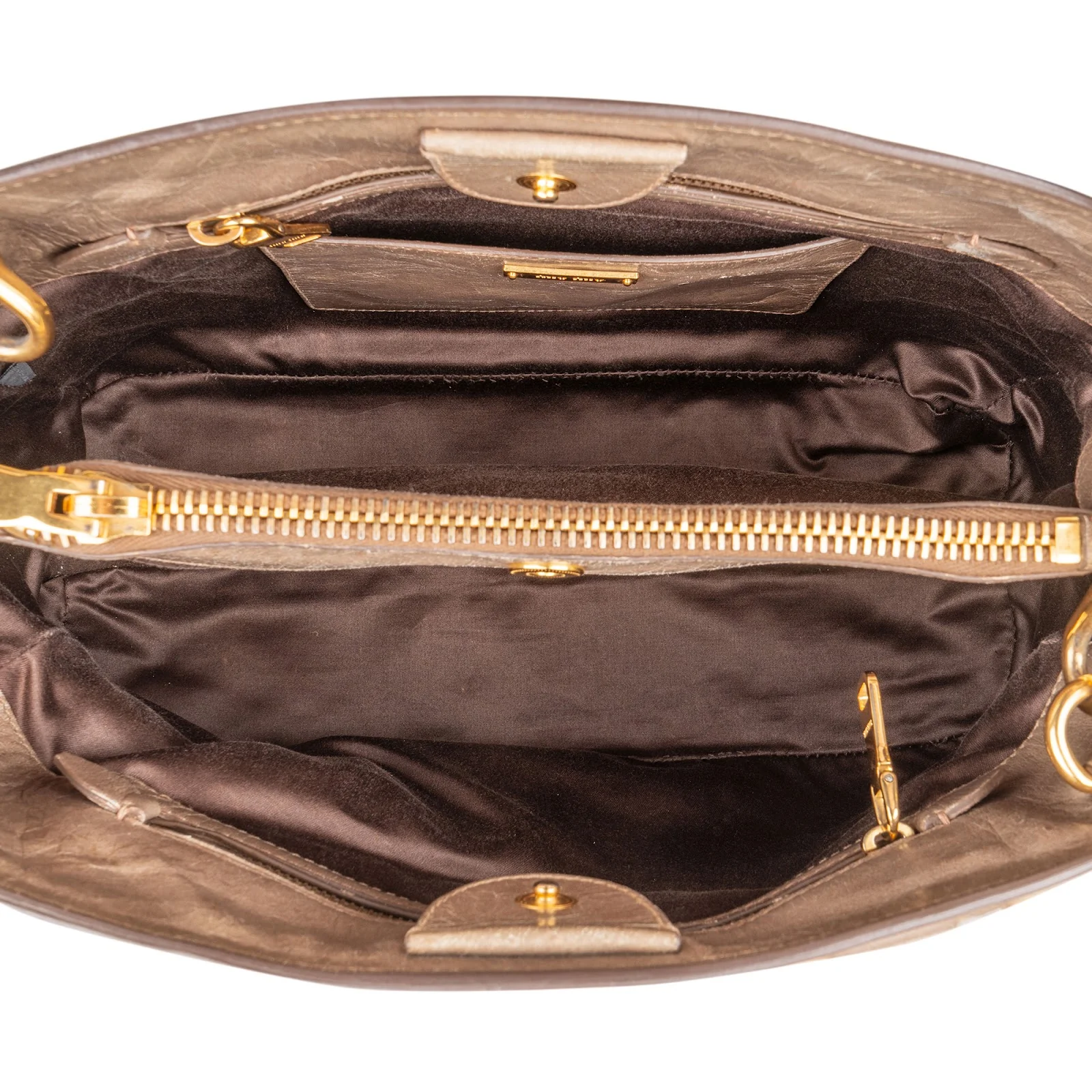 Miu Miu Vitello Lux Leather Tote Handbag