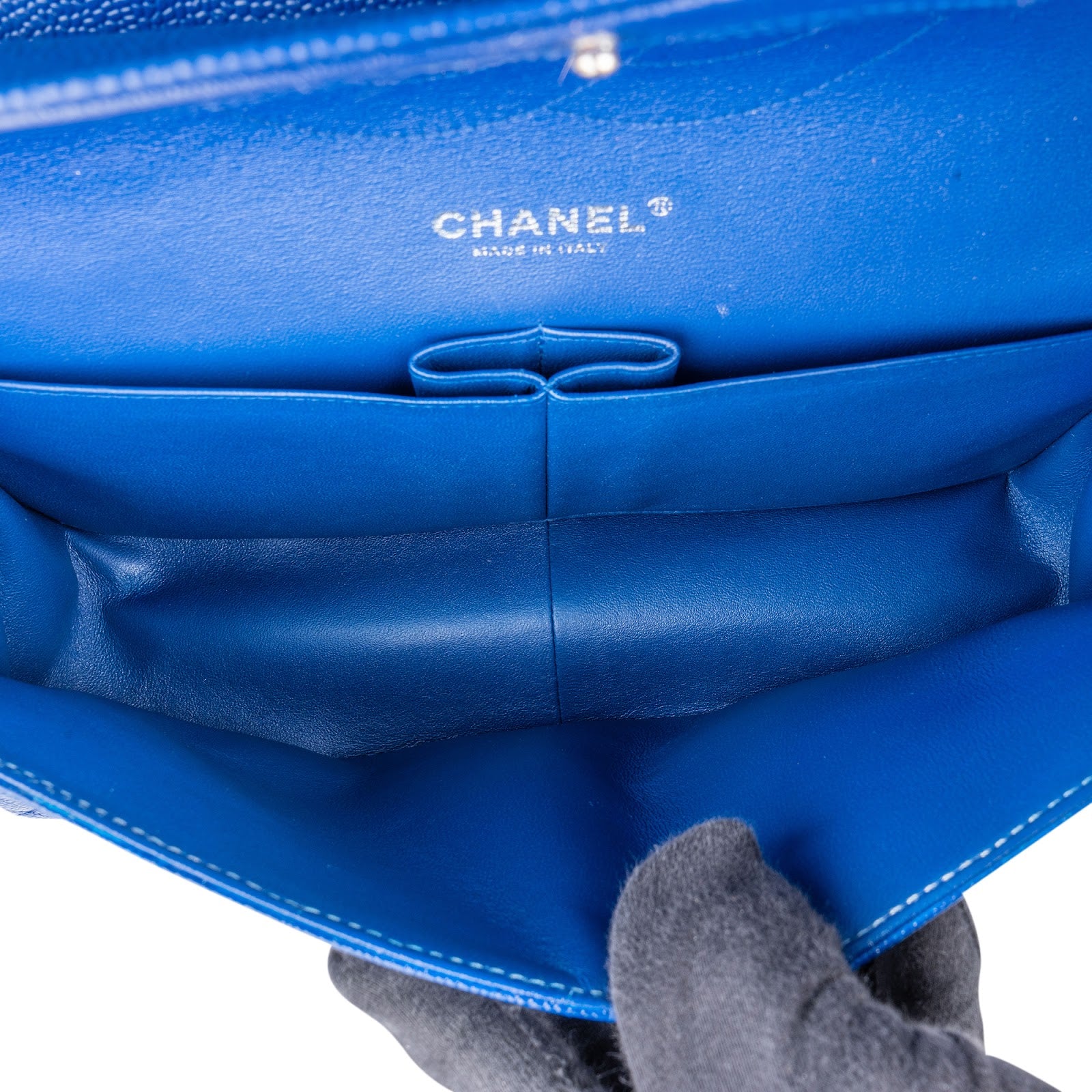Chanel Quilted Caviar Leather Jumbo Double Flap Crossbody Bag
