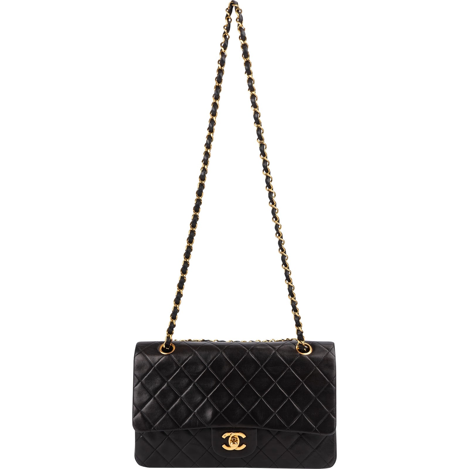 Chanel Quilted Lambskin 24K Gold Medium Double Flap Shoulder Bag