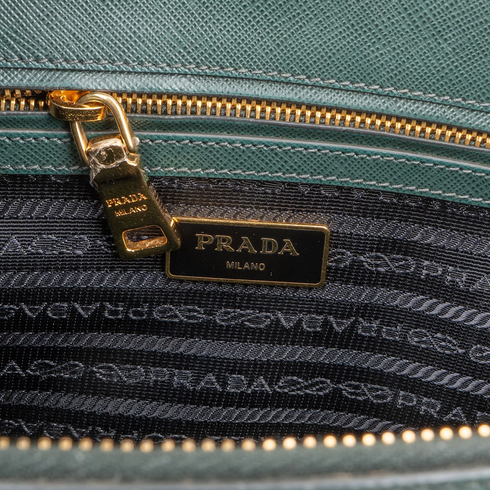 Prada Green Saffiano Leather Galleria Handbag