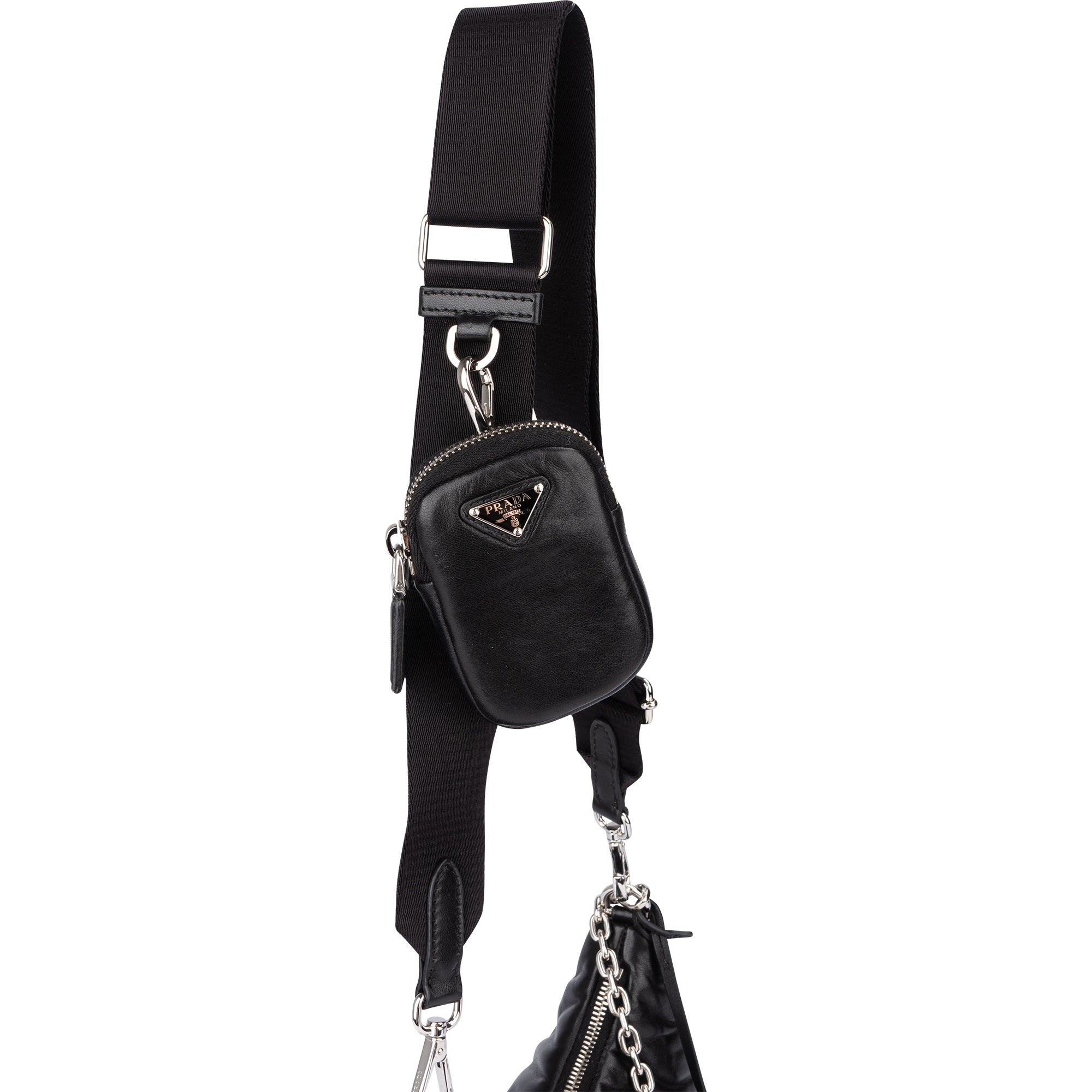 Prada Soft Leather Triangle Re-Edition Crossbody Bag