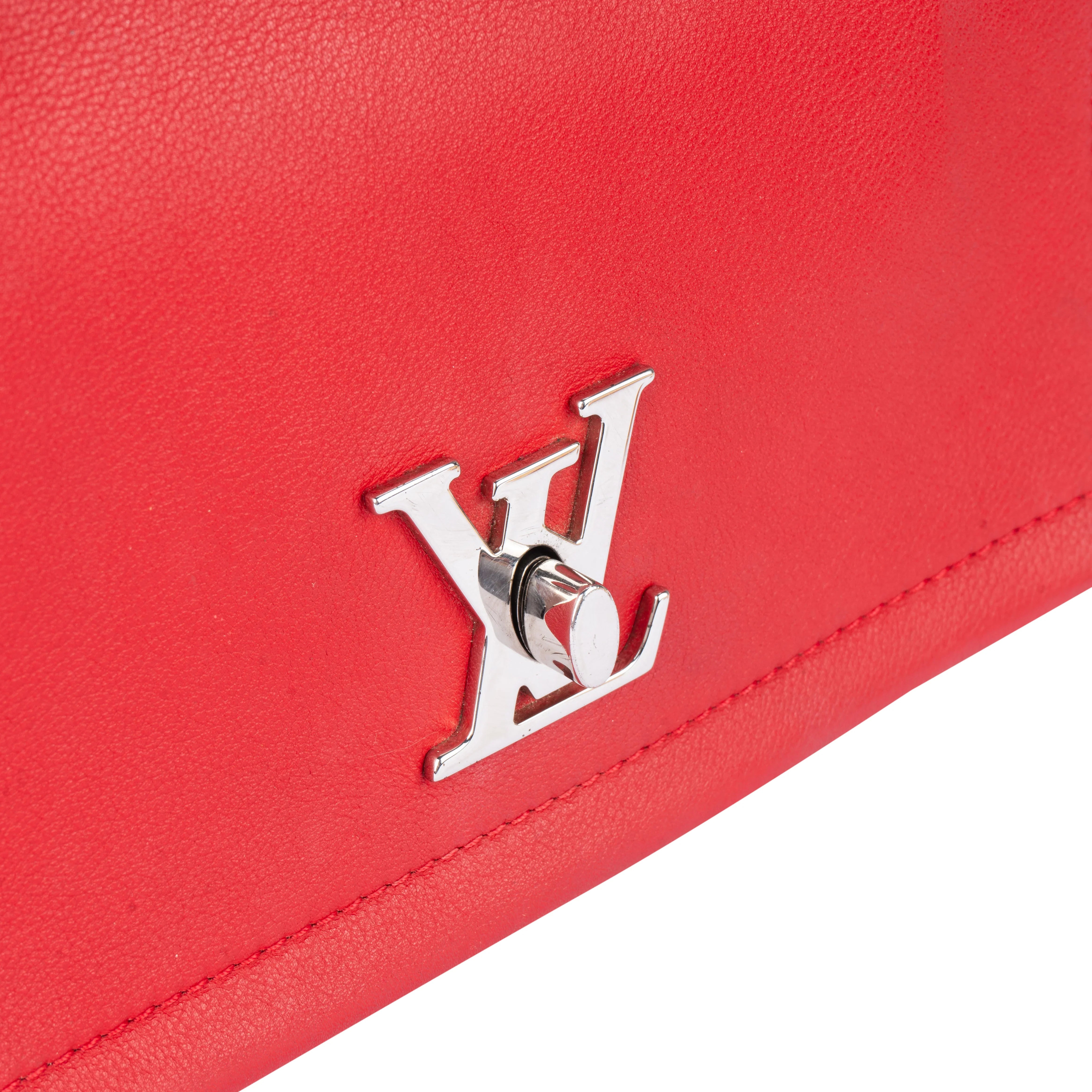 Louis Vuitton Lockme BB Red Leather Crossbody Bag