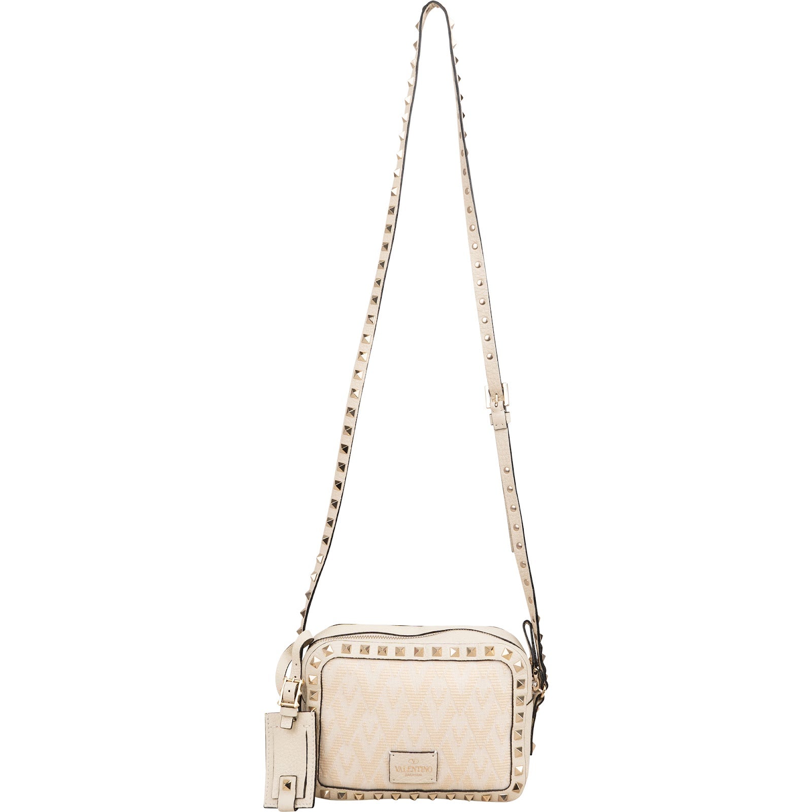 Valentino Garavani Rockstud Woven Camera Crossbody Bag