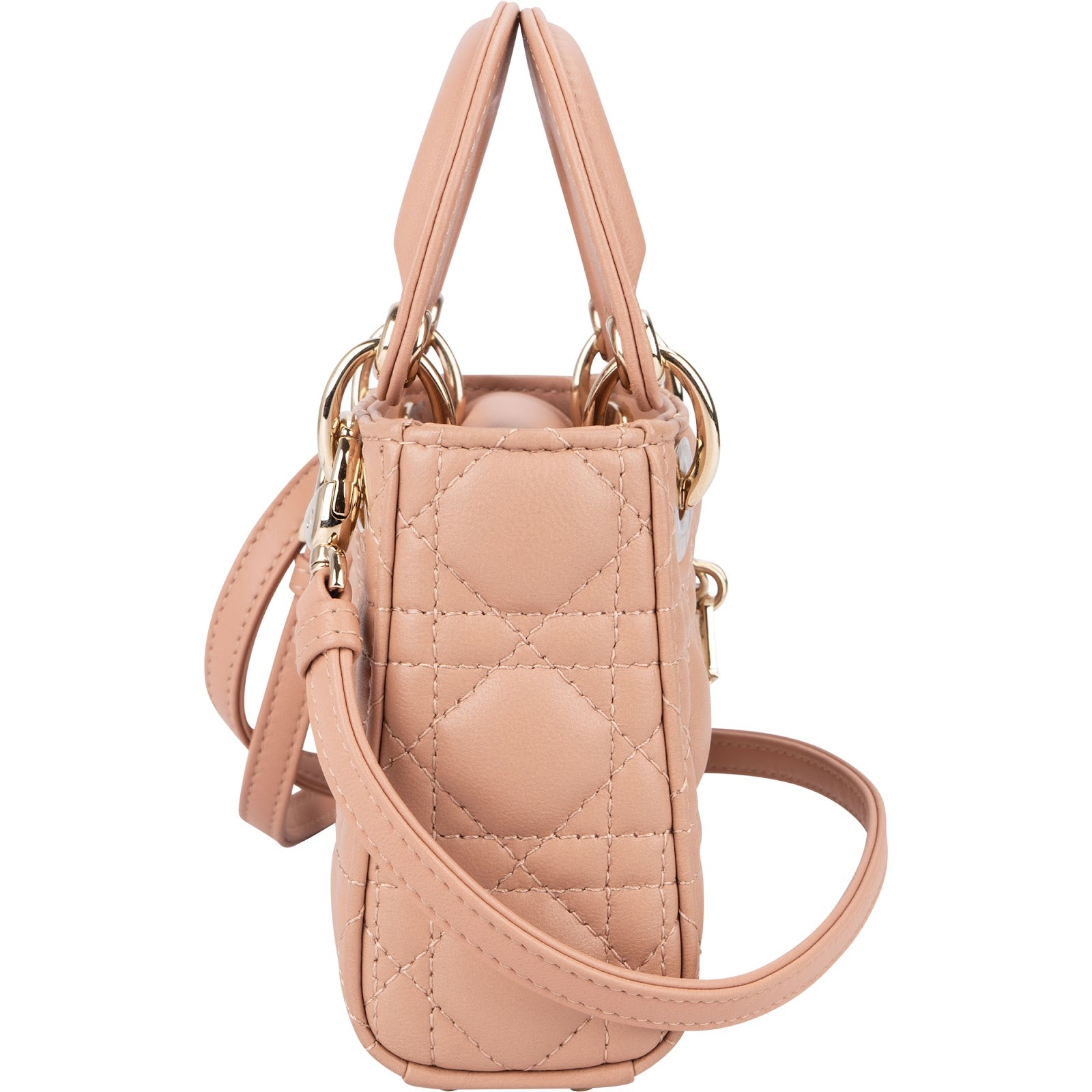 Christian Dior Lambskin Micro Lady Dior Crossbody Bag