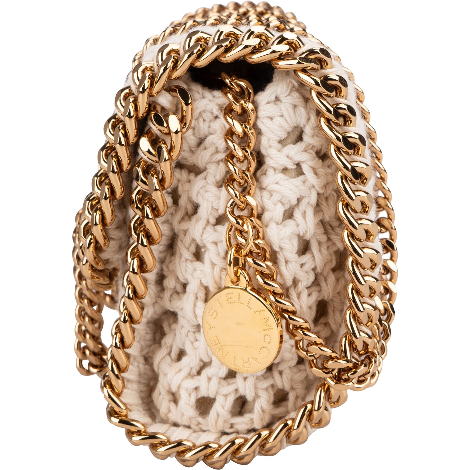 Stella McCartney Crochet Falabella Fold Over Clutch Crossbody Bag
