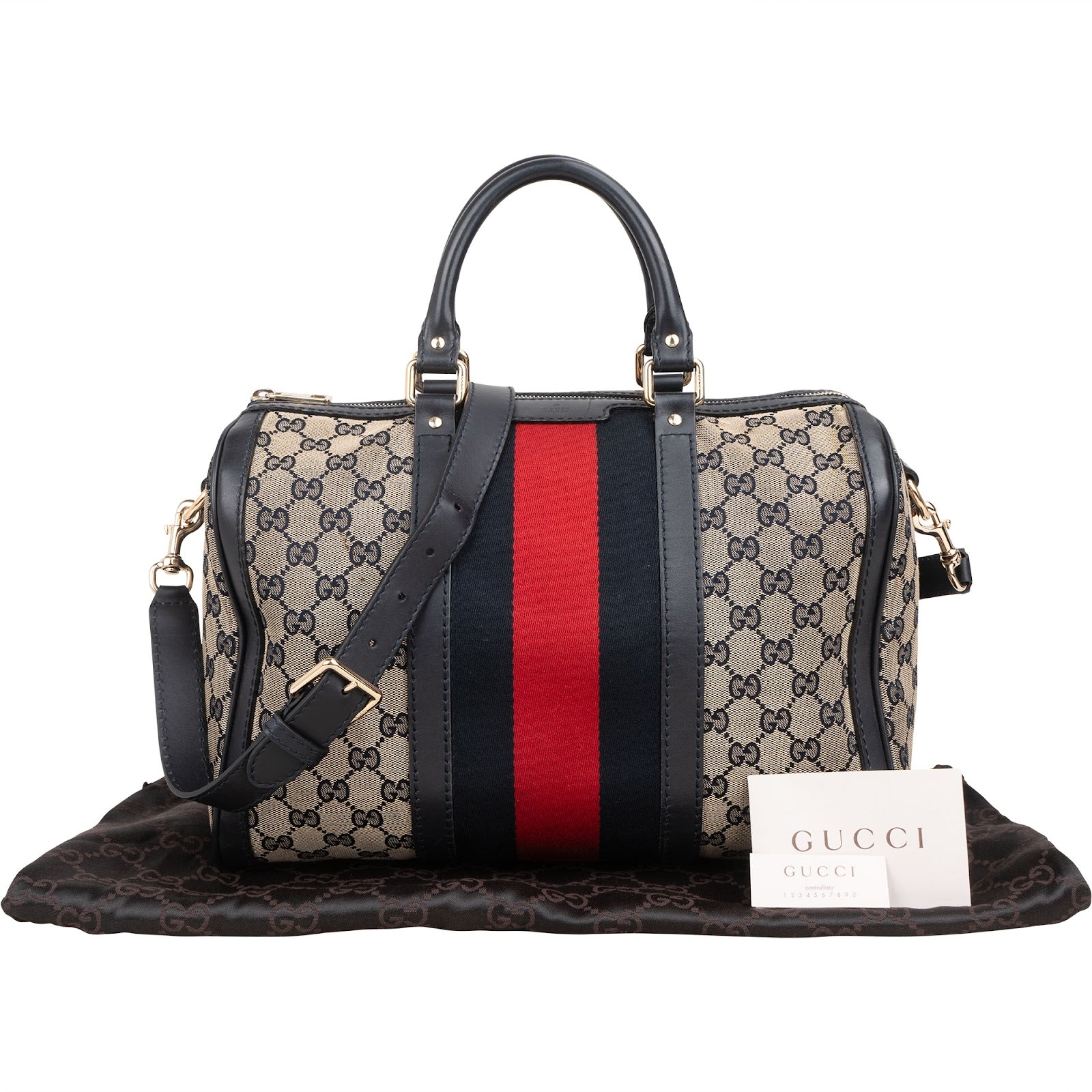 Gucci - Web Stripe Boston Bag 30