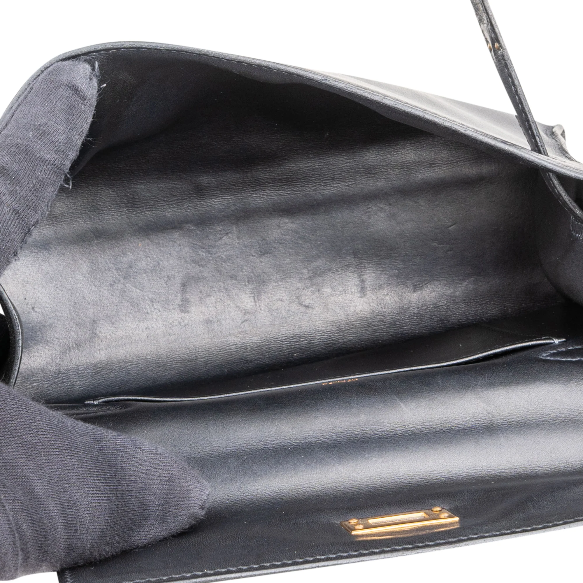 Hermès Noir Swift Leather Kelly Pochette Handbag