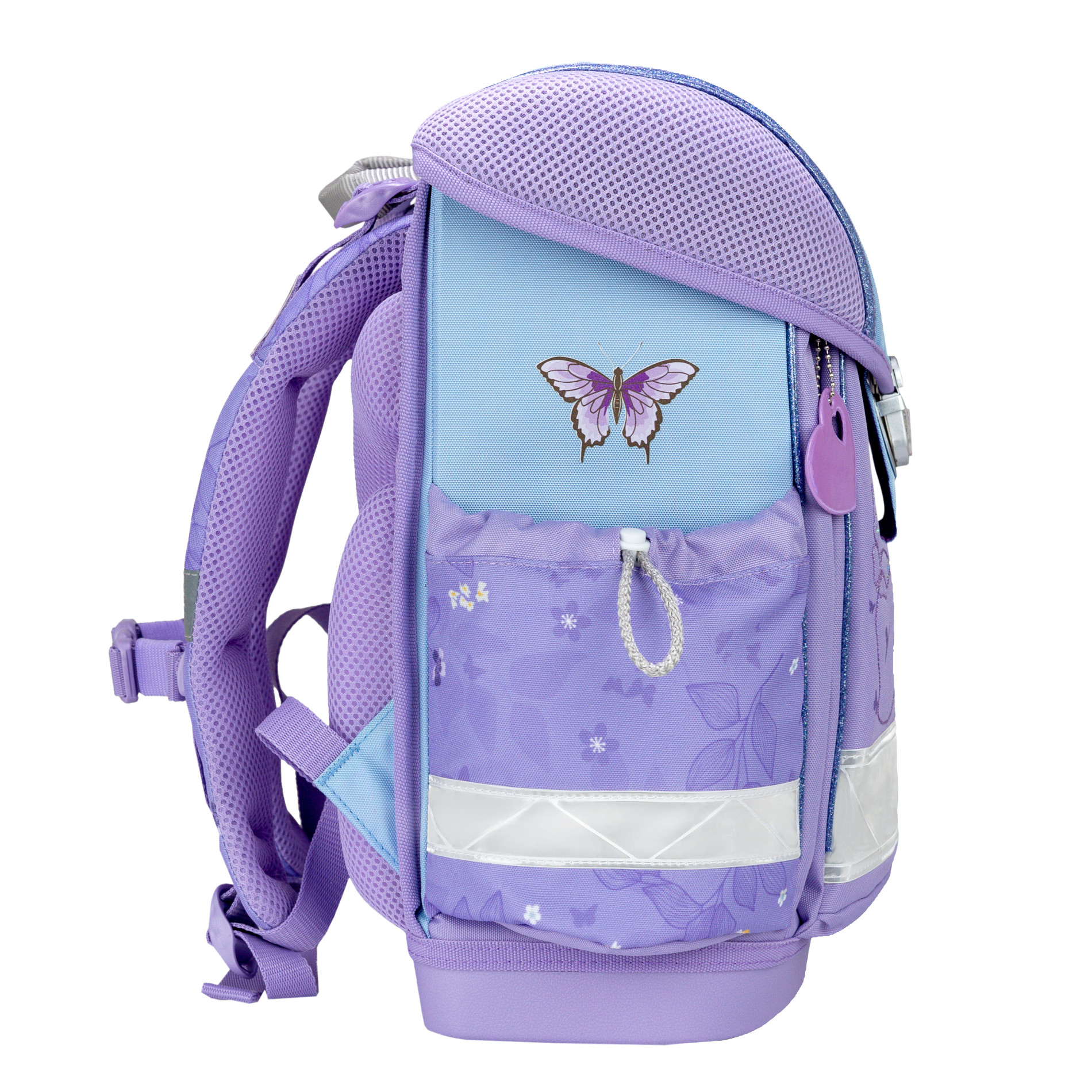 Classy ergonomisches Schulranzenset 4tlg. - Purple Blue Butterfly
