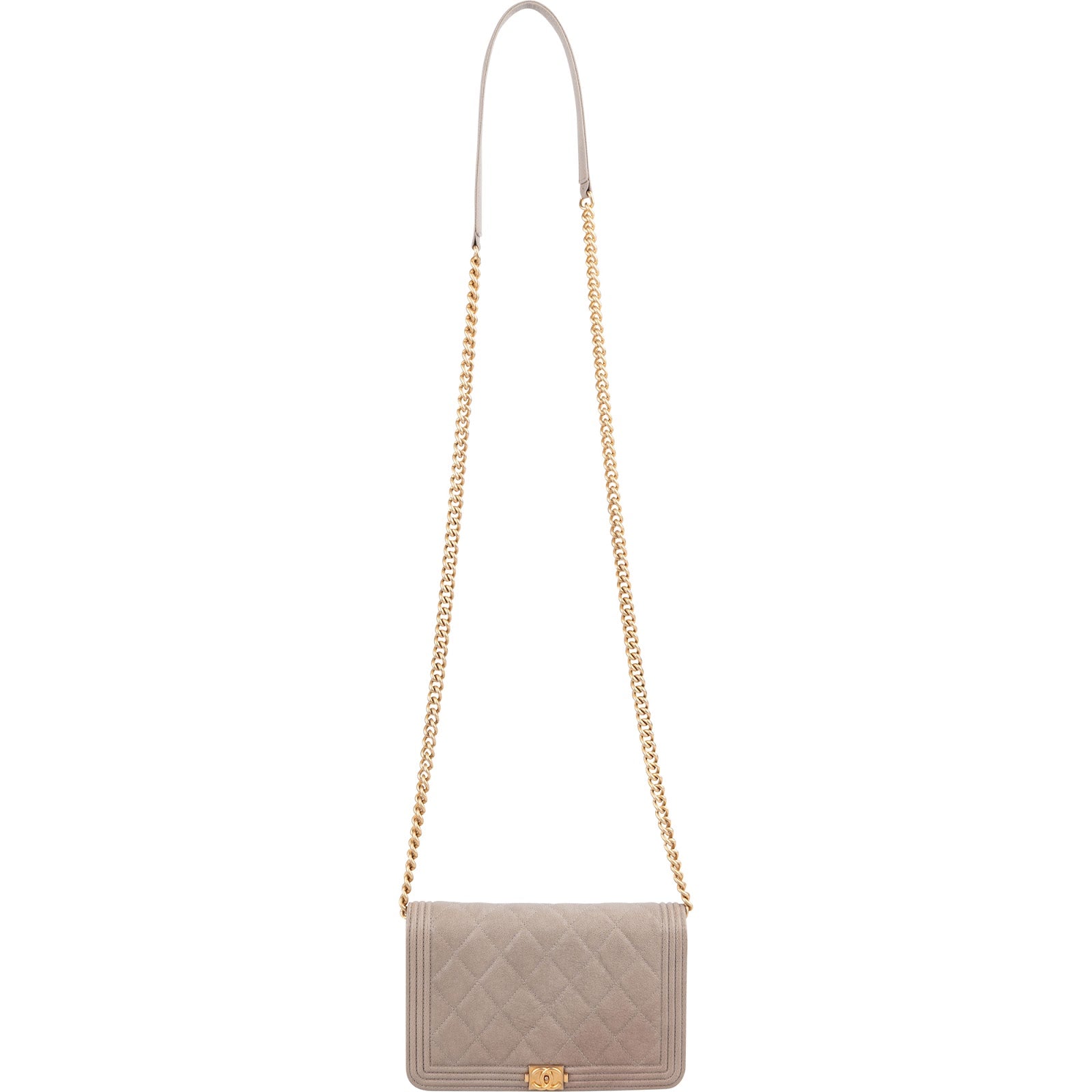 Chanel Quilted Caviar Leather Boy Wallet On Chain Crossbody Bag