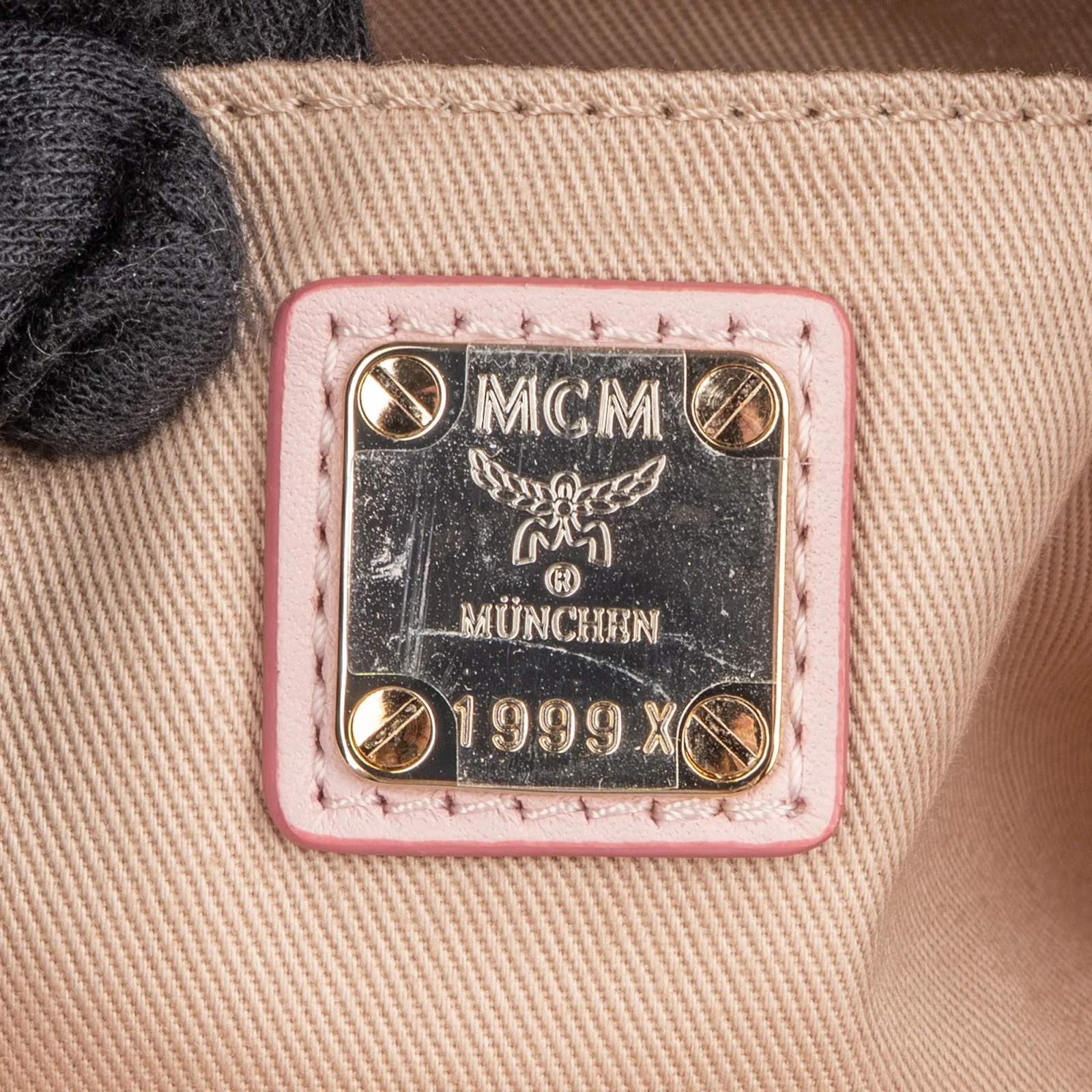 MCM Pink Monogram Visetos Mini Drawstring Crossbody Bag