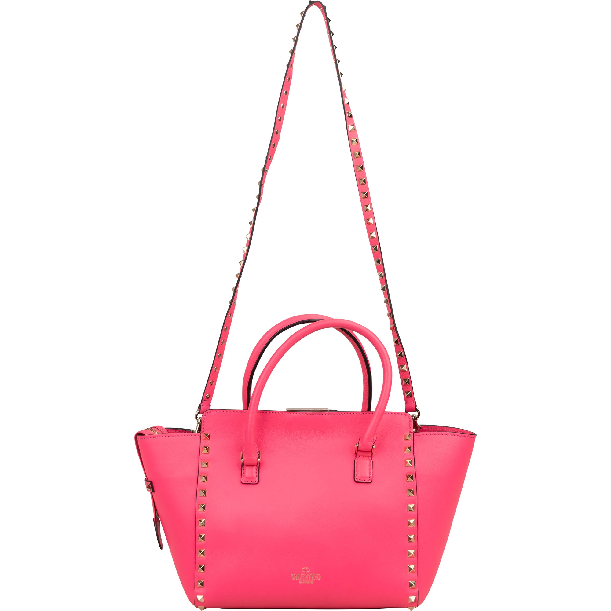Valentino Garavani neonroze leren Rockstud-handtas