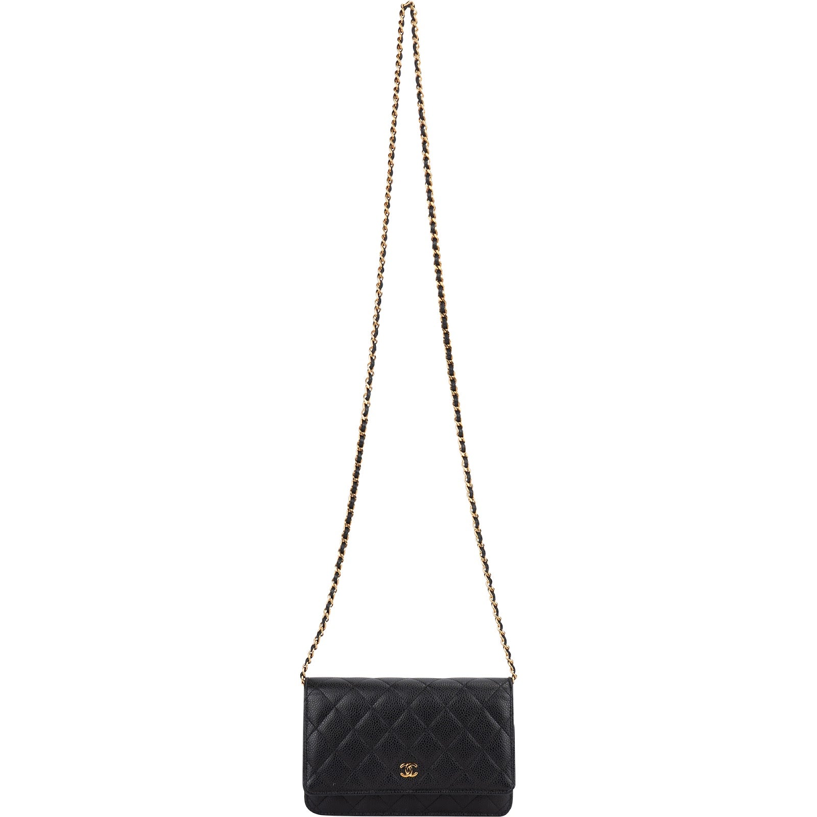 Chanel Quilted Caviar Leather Wallet on a Chain