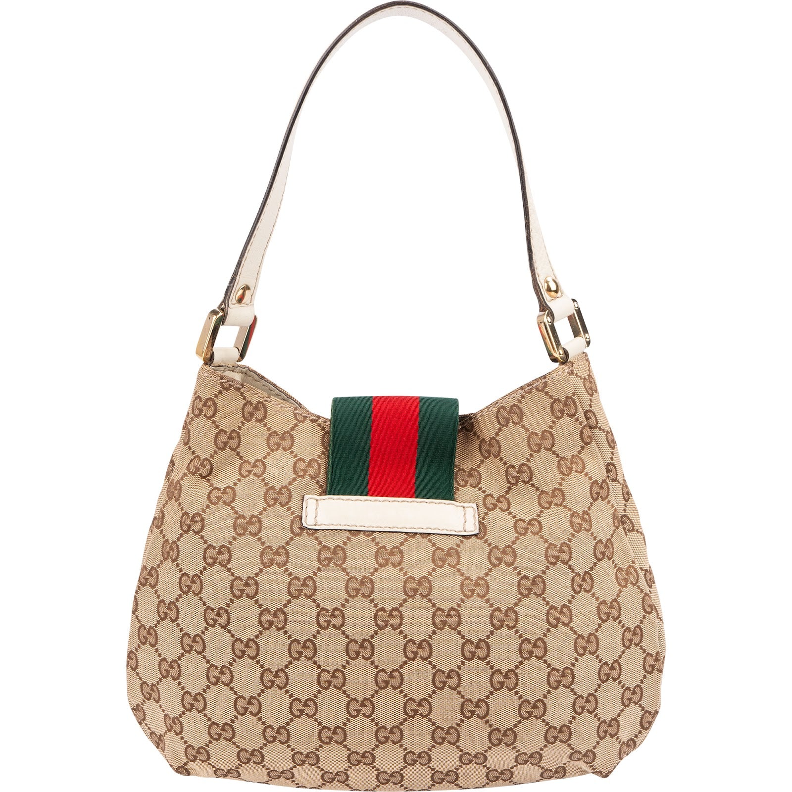 GUCCI – Monogram GG Web Hobo-schoudertas