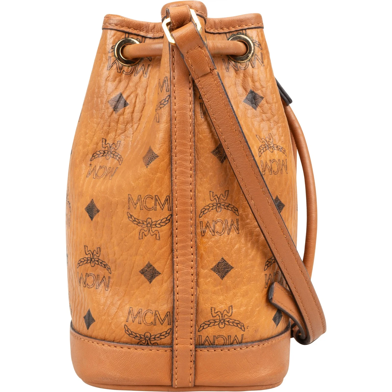 MCM Monogram Visetos Mini Drawstring Bucket Crossbody Bag
