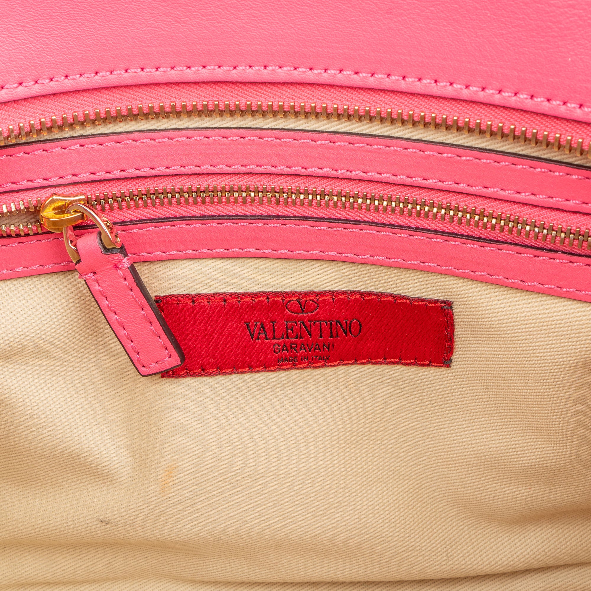 Valentino Garavani neonroze leren Rockstud-handtas