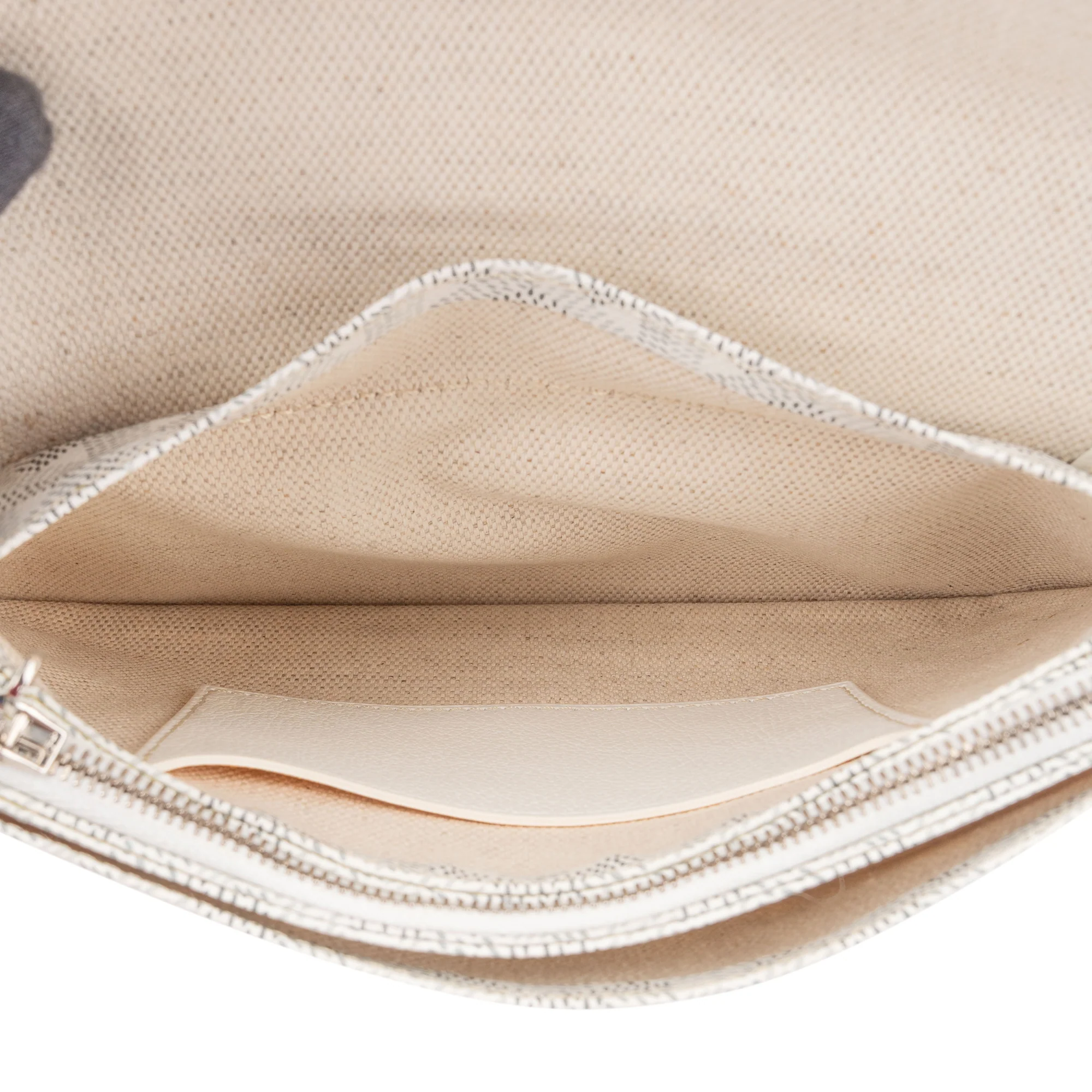 Goyard White Goyardine Monogram Plumet Flat Crossbody