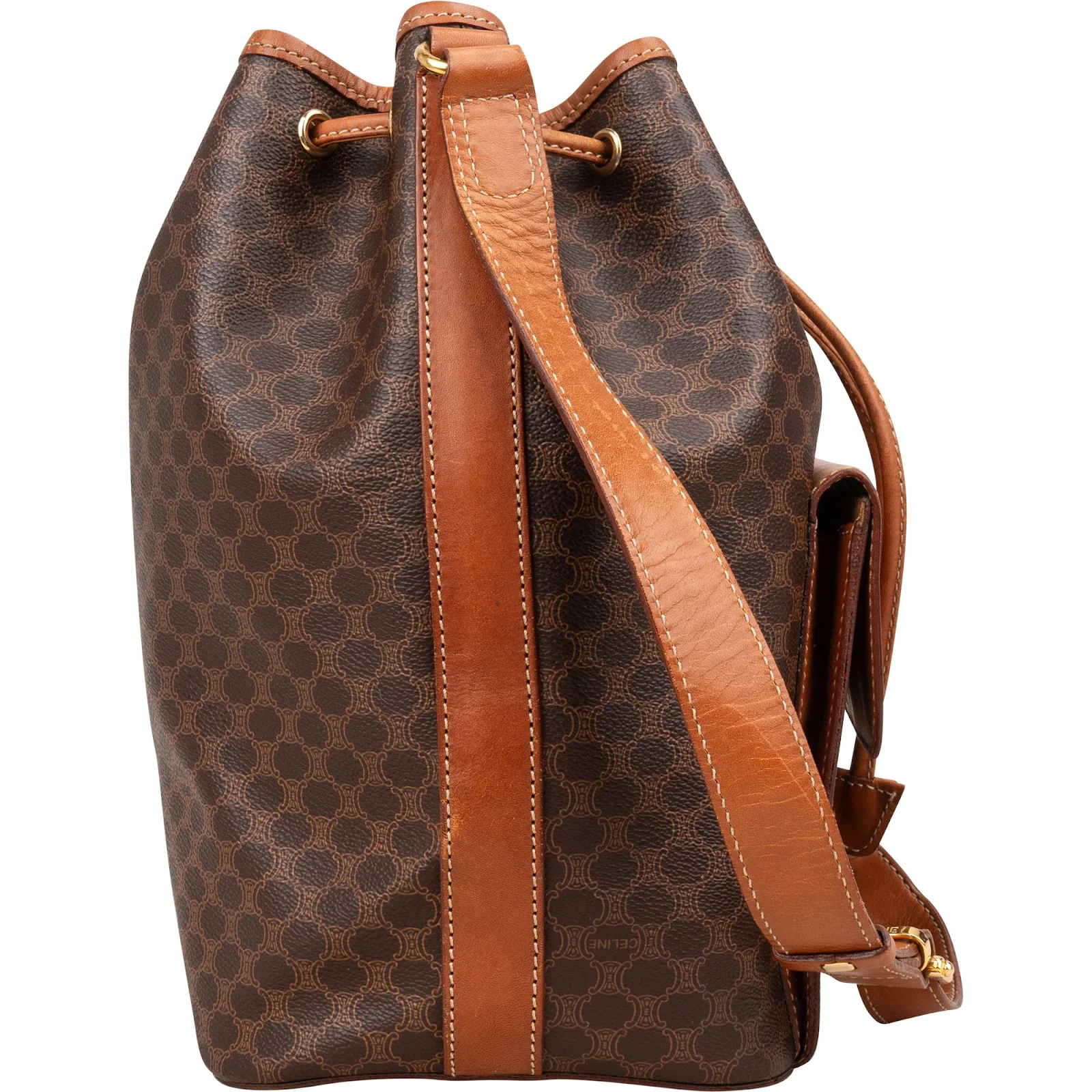 Celine Macadam Monogram Bucket Crossbody Bag